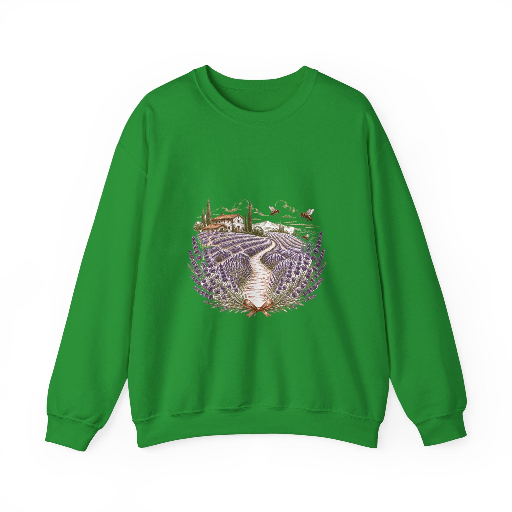 Matching Couple Sweatshirt - Lavender Fields & Canyon Matching Couple Premium Fleece Sweatshirt Hand-Drawn Art His Hers Anniversary Gift - Design A