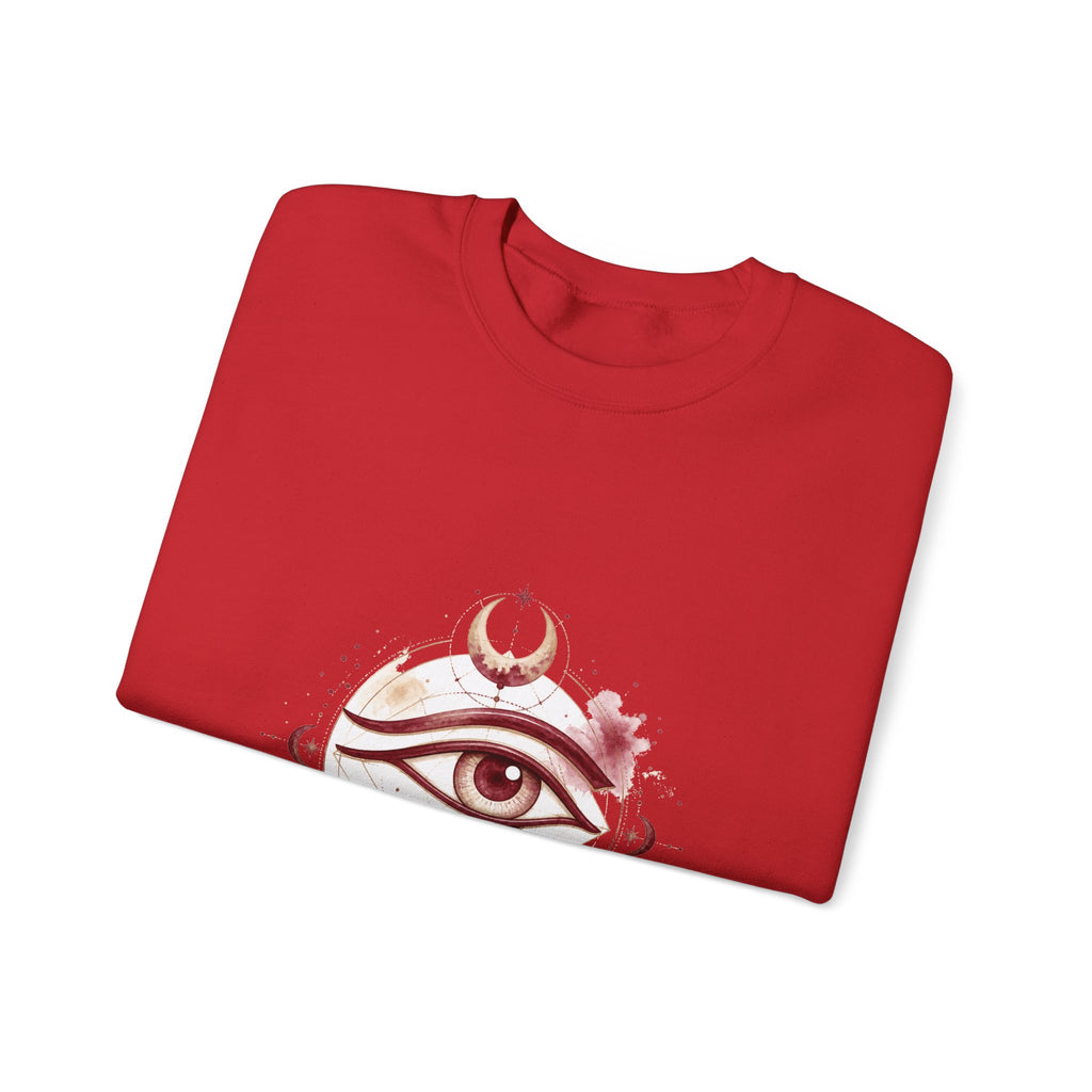 Matching Couple Sweatshirt - Eye of Ra & Horus Matching Couple Crewneck Sweatshirt Watercolor Art His Hers Engagement Gift - Design B