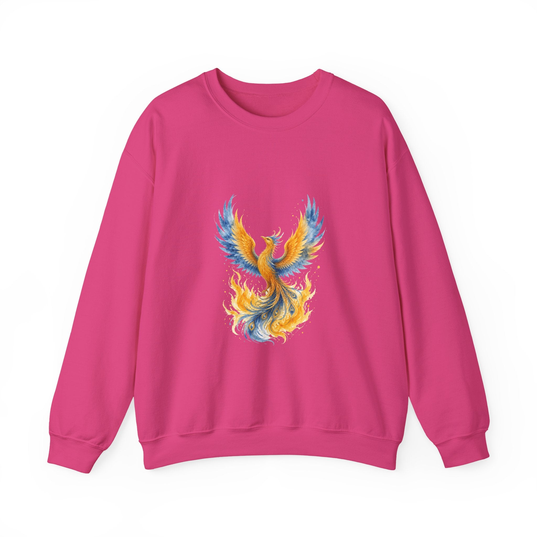 Matching Couple Sweatshirt - Dragon & Phoenix Matching Couple Comfort Colors Crew Watercolor Art His Hers Birthday Gift - Design B
