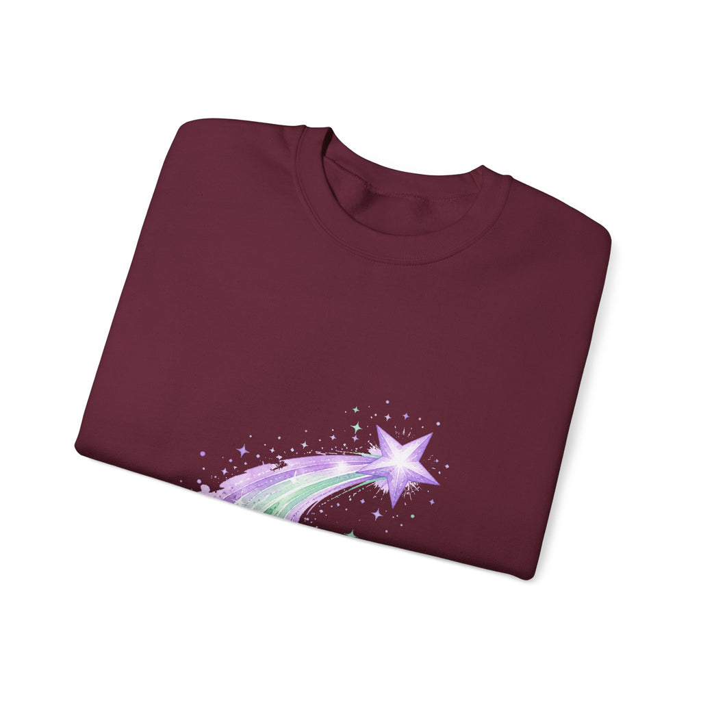 Matching Couple Sweatshirt - Shooting Star & North Star Matching Couple Crewneck Sweatshirt Watercolor Art His Hers Engagement Gift - Design A