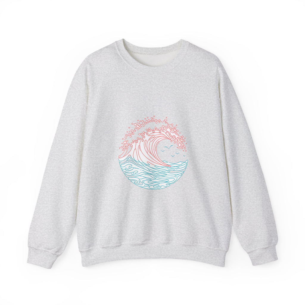 Matching Couple Sweatshirt - Mountain & Ocean Matching Couple Comfort Colors Crew Minimalist Art His Hers Christmas Gift - Design B