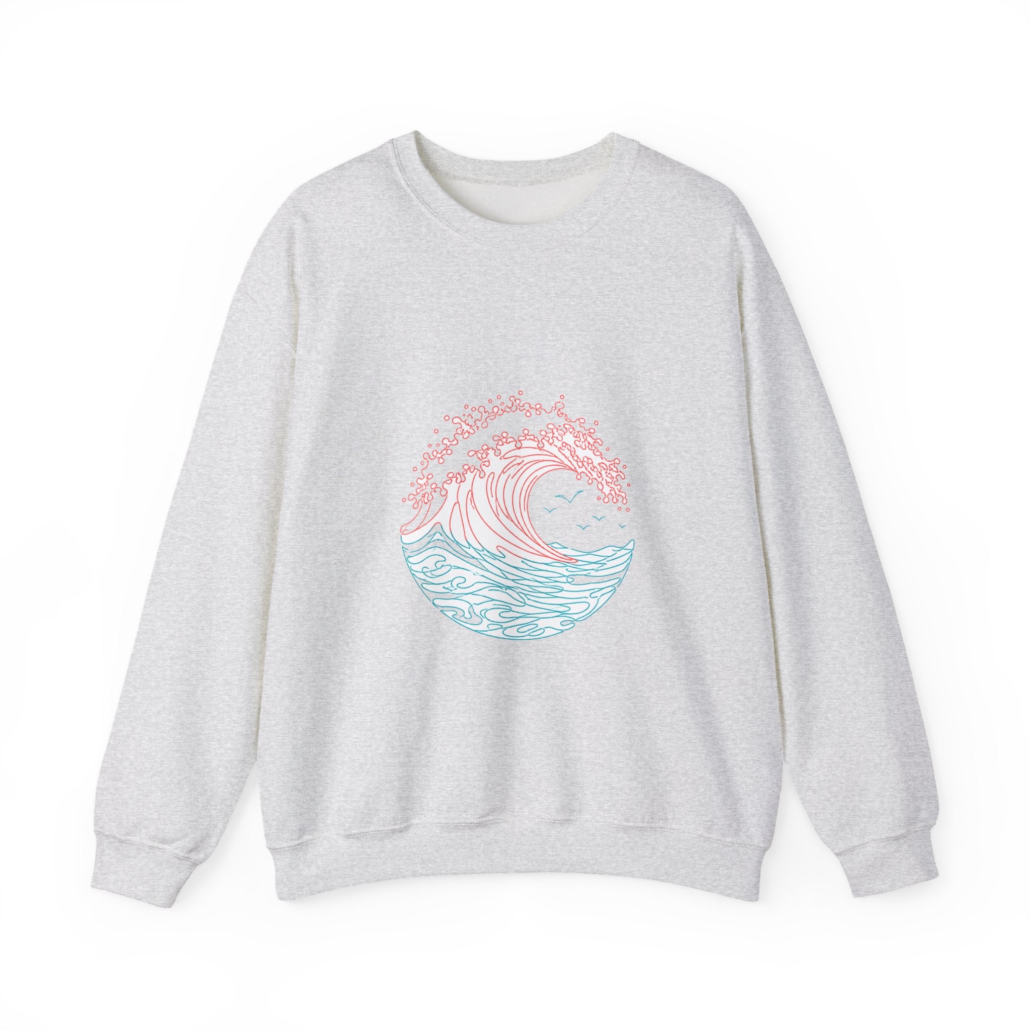 Matching Couple Sweatshirt - Mountain & Ocean Matching Couple Comfort Colors Crew Minimalist Art His Hers Christmas Gift - Design B