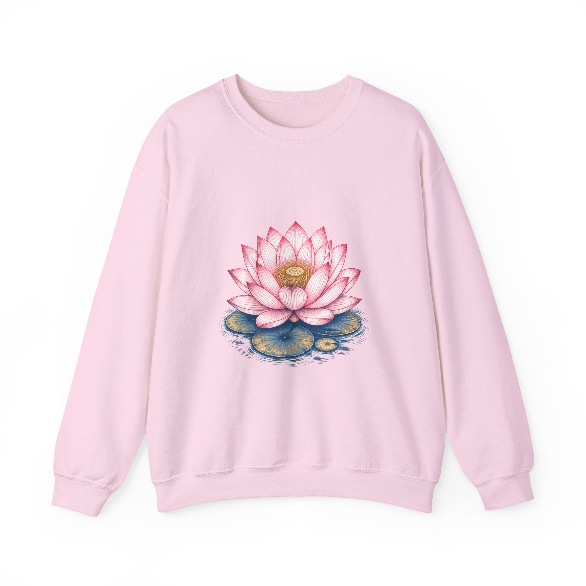 Matching Couple Sweatshirt - Open & Closed Lotus Matching Couple Premium Fleece Sweatshirt Hand-Drawn Art His Hers Anniversary Gift - Design A