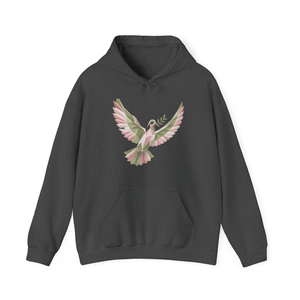 Matching Couple Sweatshirt - Wolf & Dove Matching Couple Hooded Sweatshirt Geometric Art His Hers Couple Gift - Design B