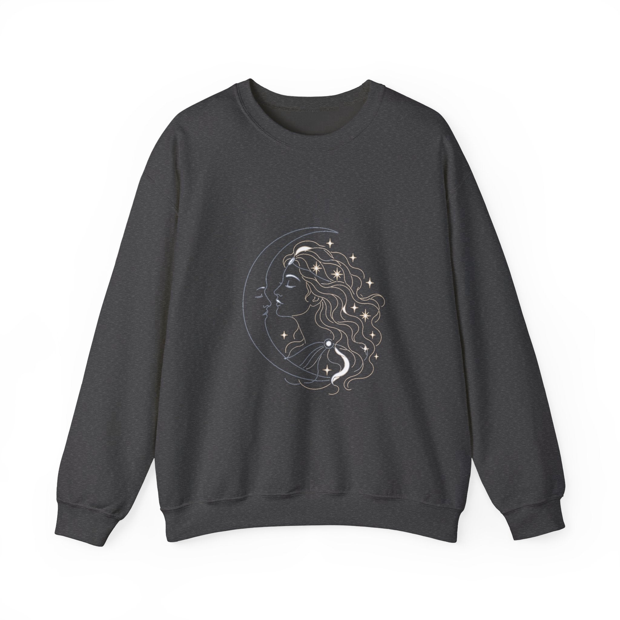 Matching Couple Sweatshirt - Helios & Selene Matching Couple Comfort Colors Crew Minimalist Art His Hers Christmas Gift - Design B