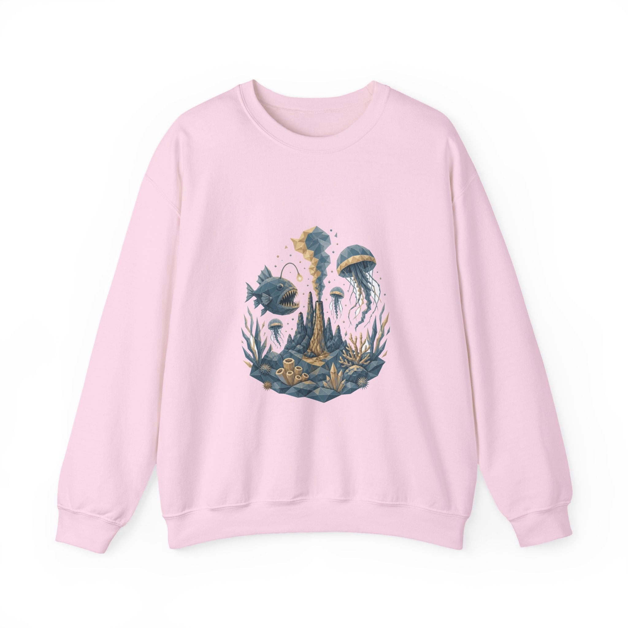 Matching Couple Sweatshirt - Coral Reef & Deep Sea Matching Couple Comfort Colors Crew Geometric Art His Hers Love Gift - Design B