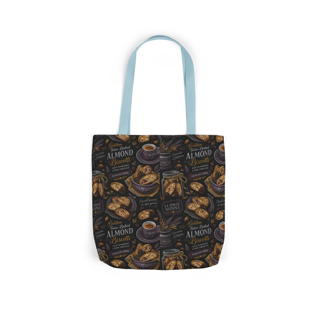 Almond Biscotti Canvas Tote Bag Mediterranean Kitchen Chalk Art Design Italian Cottagecore Gift