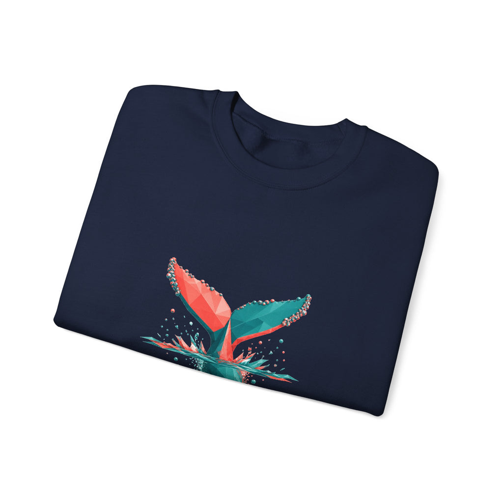 Matching Couple Sweatshirt - Eagle & Whale Matching Couple Comfort Colors Crew Geometric Art His Hers Love Gift - Design B