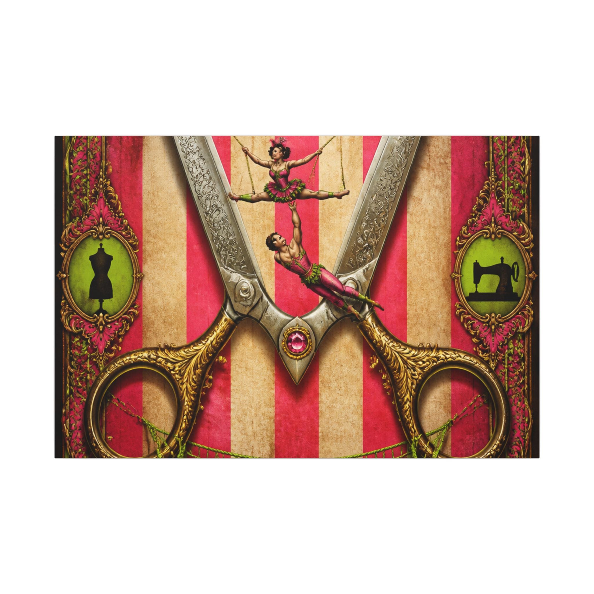 Giant Scissors Trapeze Wall Art Canvas 24×36 Baroque Studio Decor Maximalist Print