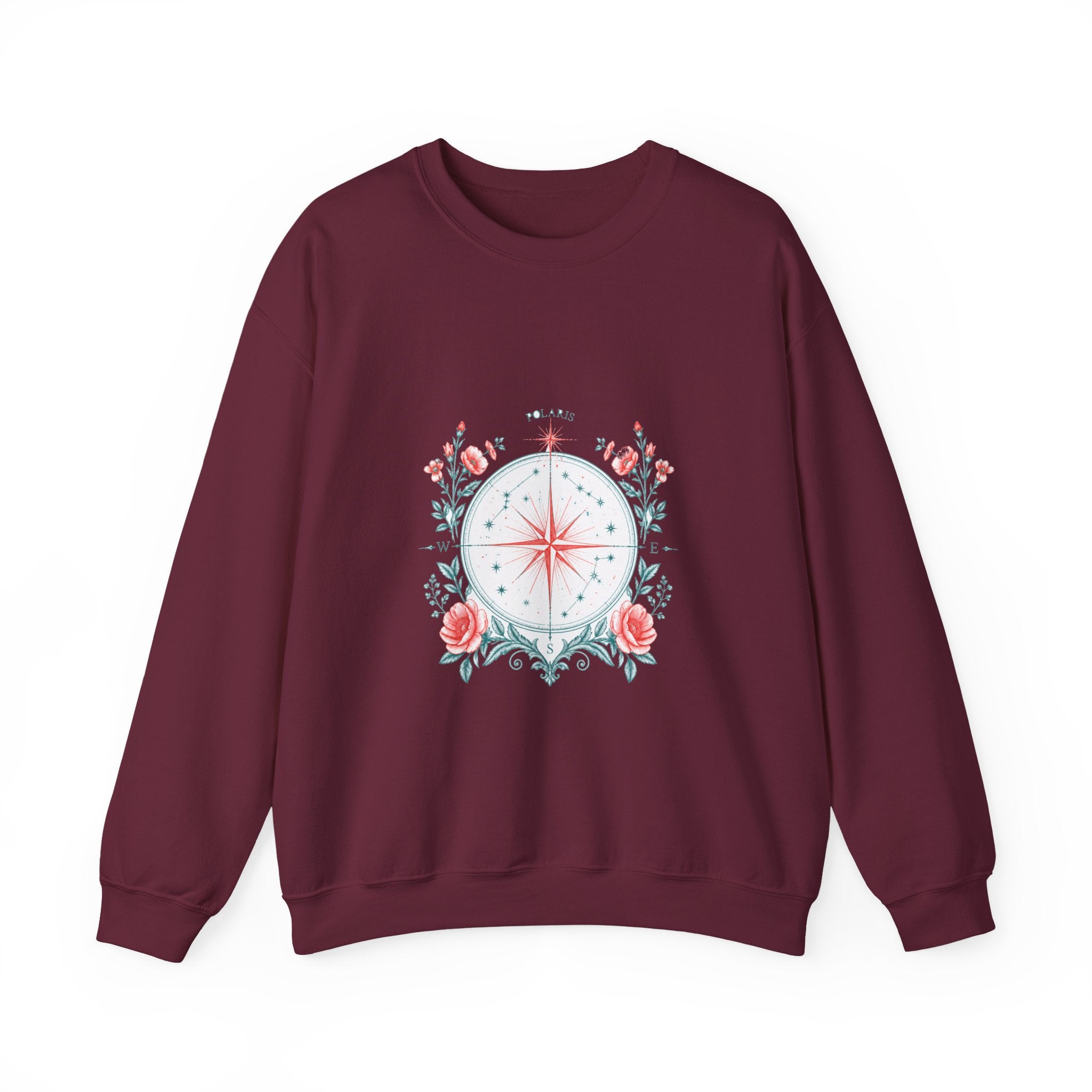 Matching Couple Sweatshirt - Shooting Star & North Star Matching Couple Premium Fleece Sweatshirt Vintage Art His Hers Honeymoon Gift - Design B