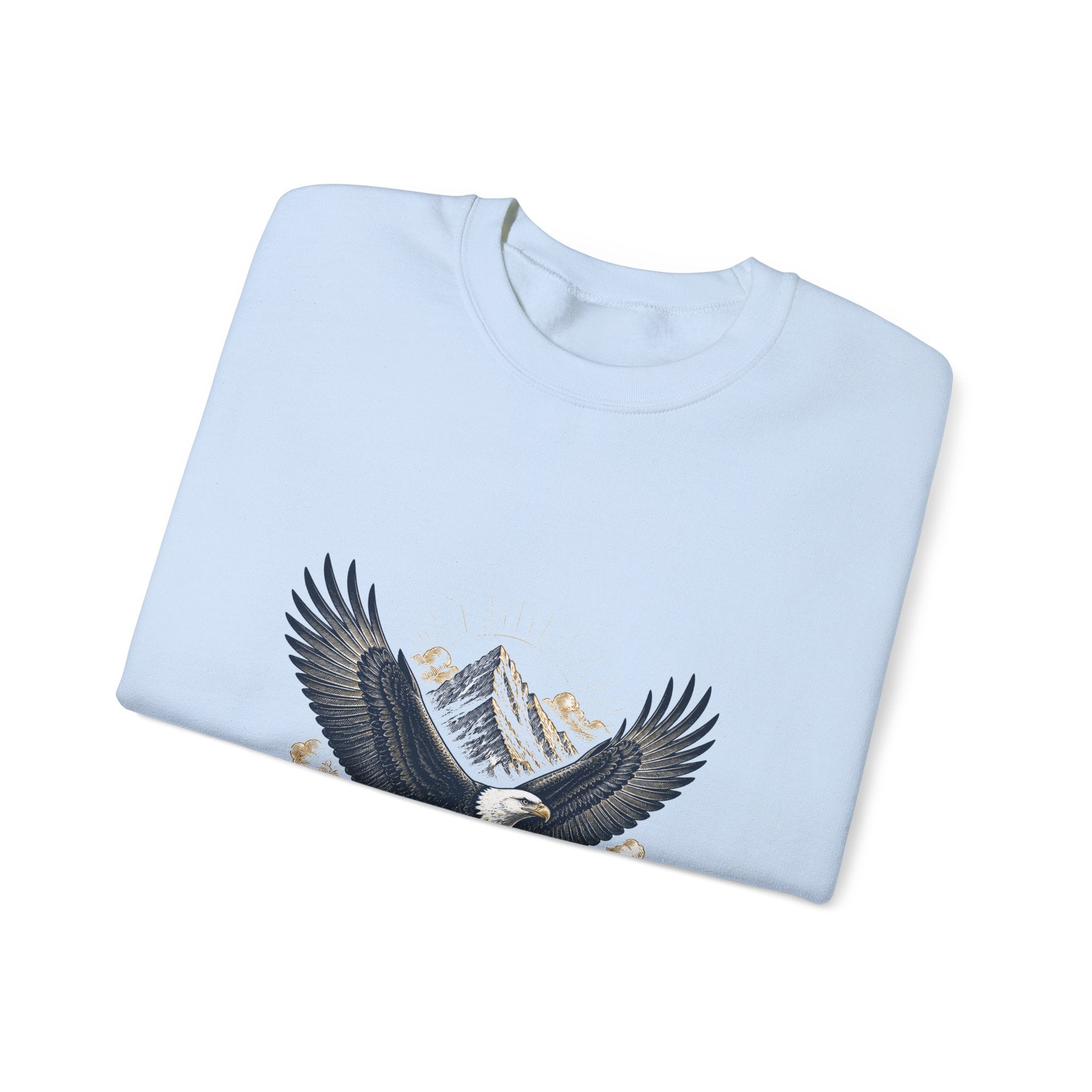 Matching Couple Sweatshirt - Eagle & Whale Matching Couple Crewneck Sweatshirt Vintage Art His Hers Wedding Gift - Design A