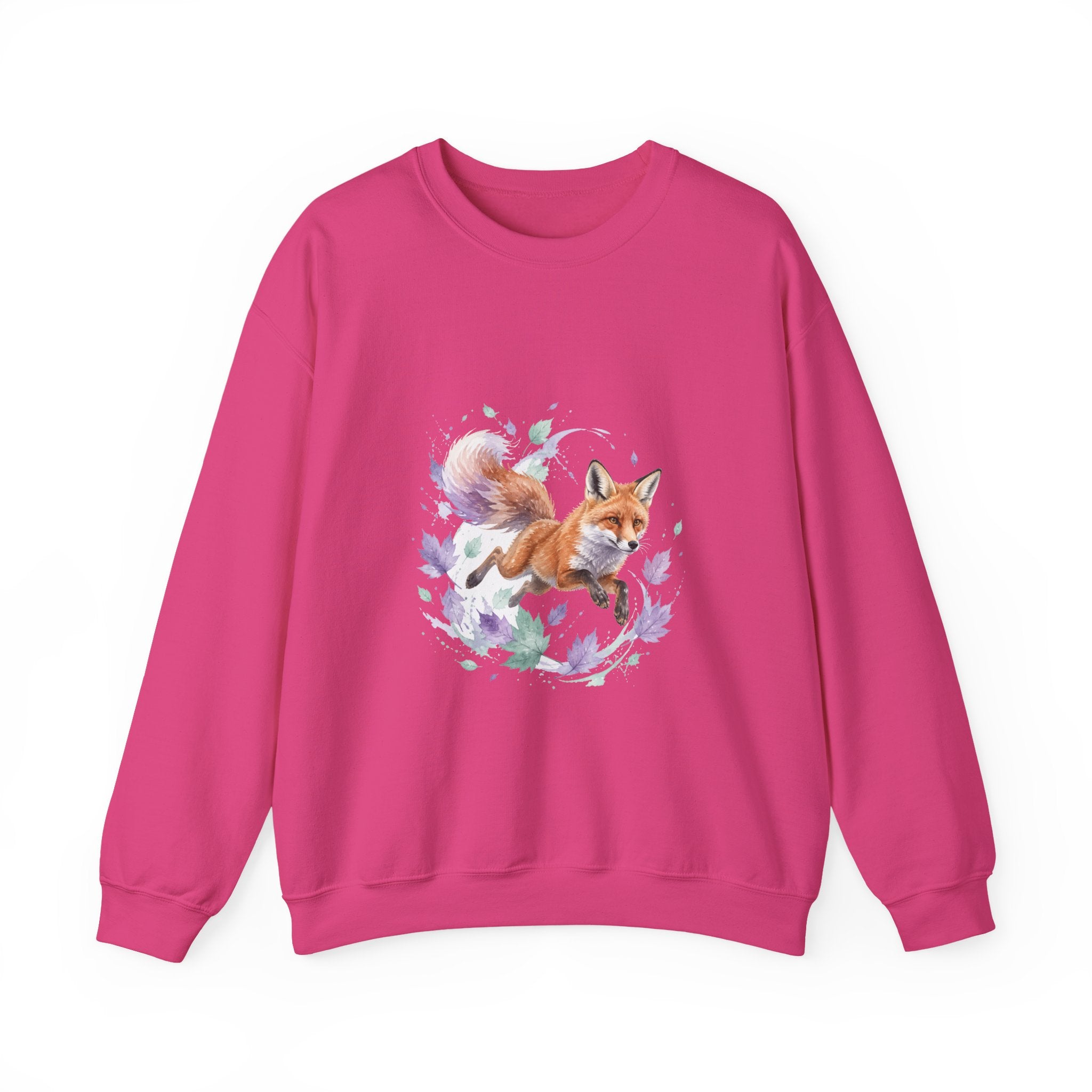 Matching Couple Sweatshirt - Fox & Rabbit Matching Couple Crewneck Sweatshirt Watercolor Art His Hers Engagement Gift - Design A