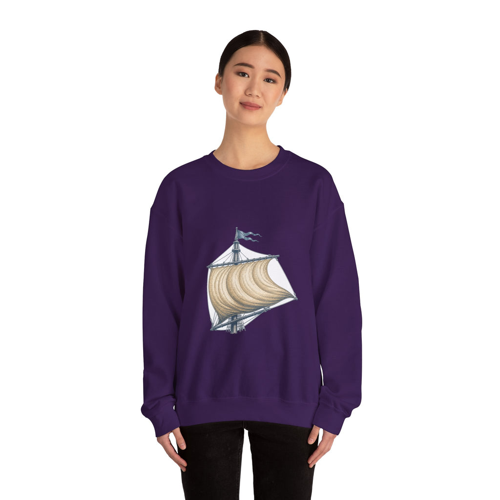 Matching Couple Sweatshirt - Anchor & Sail Matching Couple Premium Fleece Sweatshirt Vintage Art His Hers Honeymoon Gift - Design B