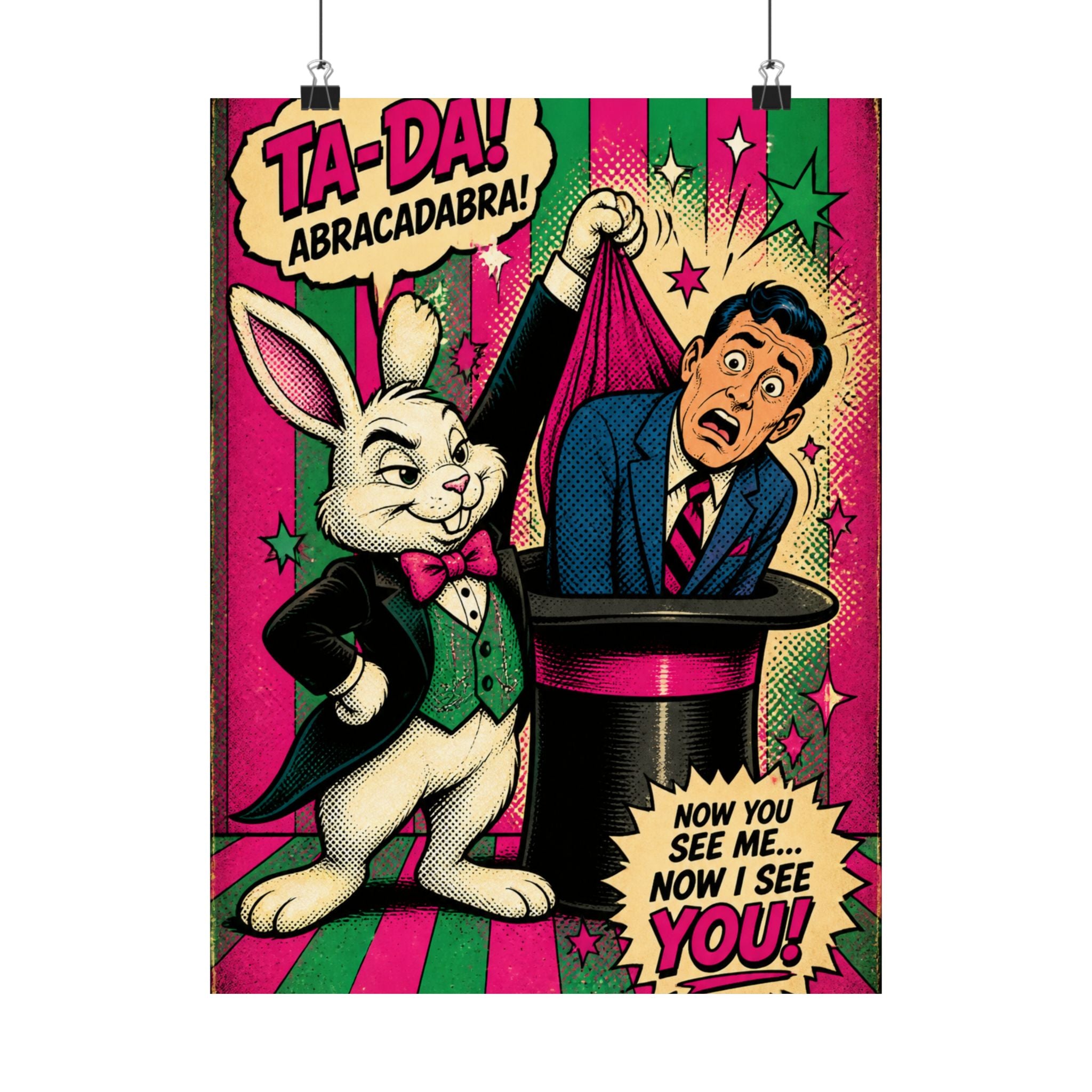 Magic Hat Rabbit Wall Art Poster 24×36 Pop Art Restaurant Decor Maximalist Print