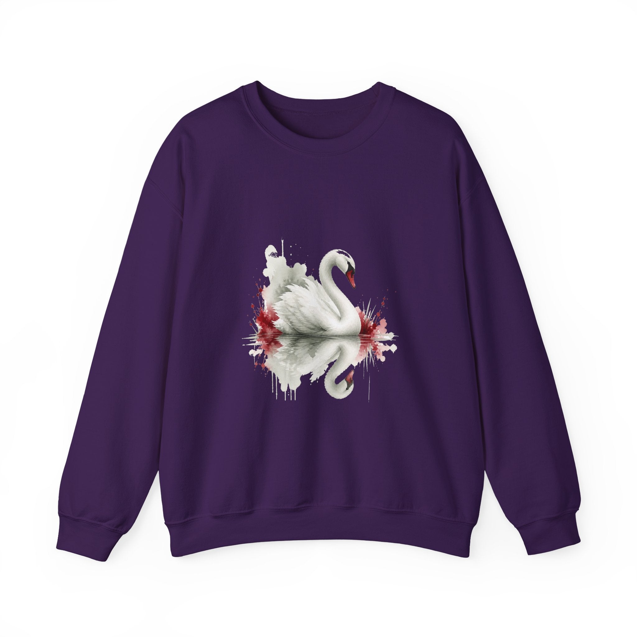Matching Couple Sweatshirt - Raven & Swan Matching Couple Comfort Colors Crew Watercolor Art His Hers Birthday Gift - Design B