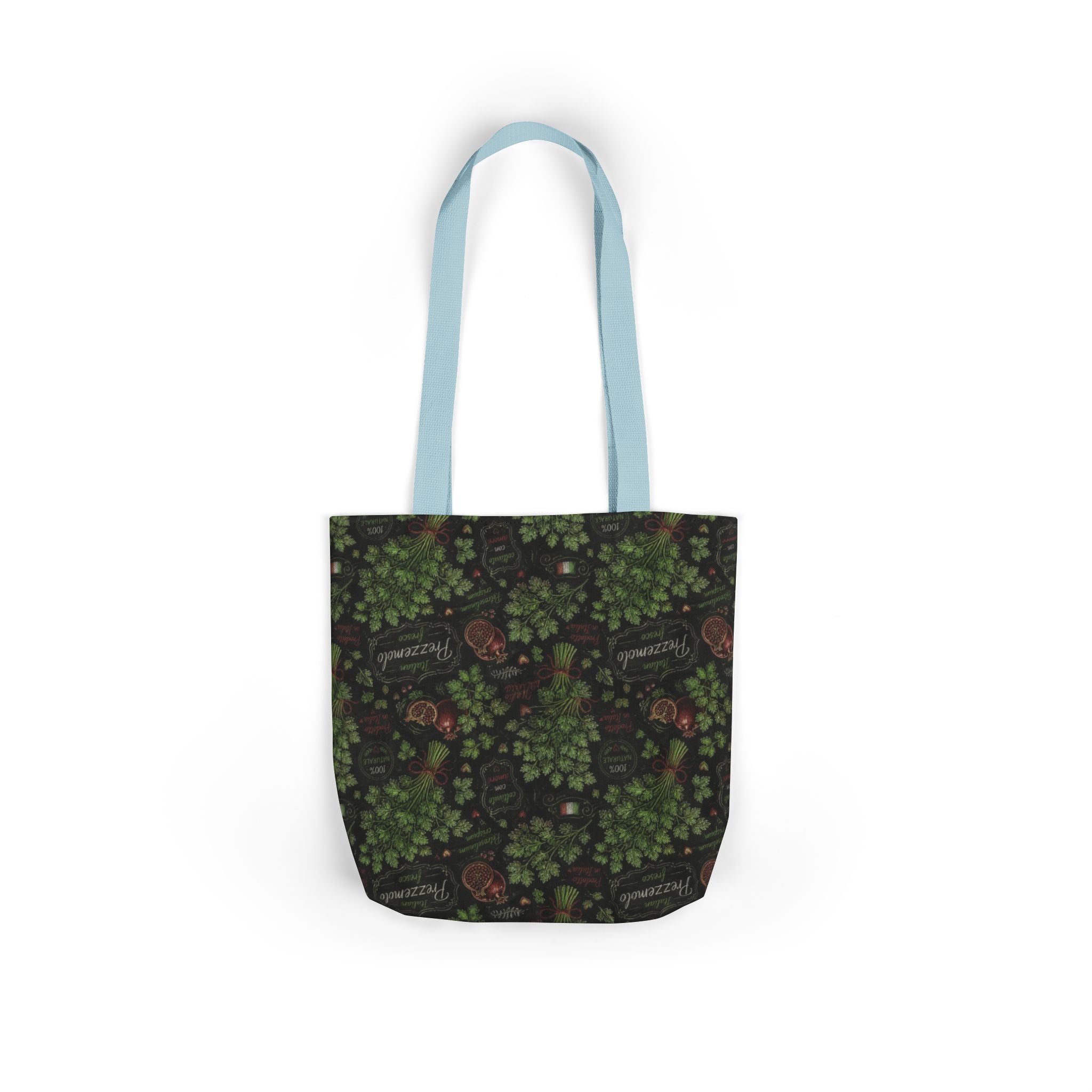 Fresh Parsley Canvas Tote Bag Mediterranean Kitchen Chalk Art Design Italian Cottagecore Gift