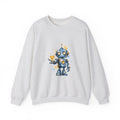 Matching Couple Sweatshirt - Robot & Heart Matching Couple Crewneck Sweatshirt Watercolor Art His Hers Engagement Gift - Design A