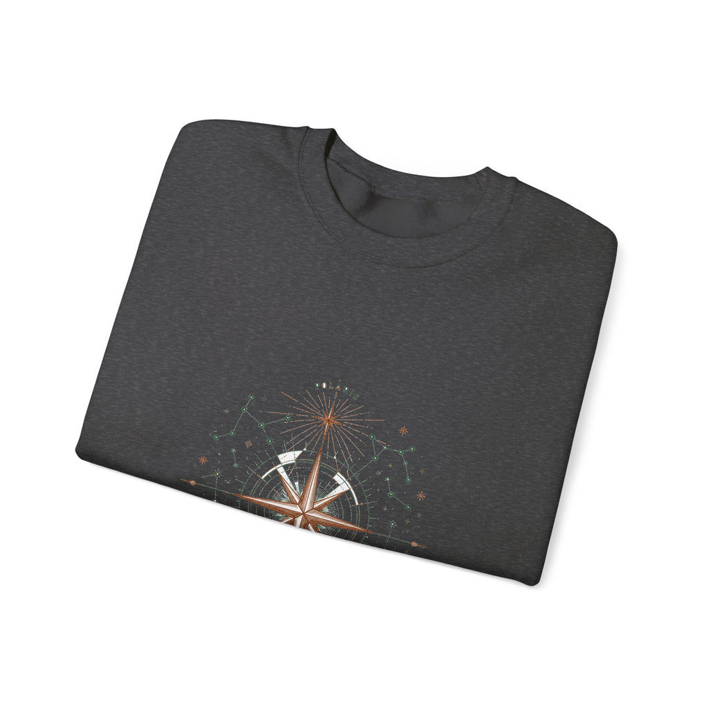 Matching Couple Sweatshirt - Shooting Star & North Star Matching Couple Comfort Colors Crew Hand-Drawn Art His Hers Anniversary Gift - Design B