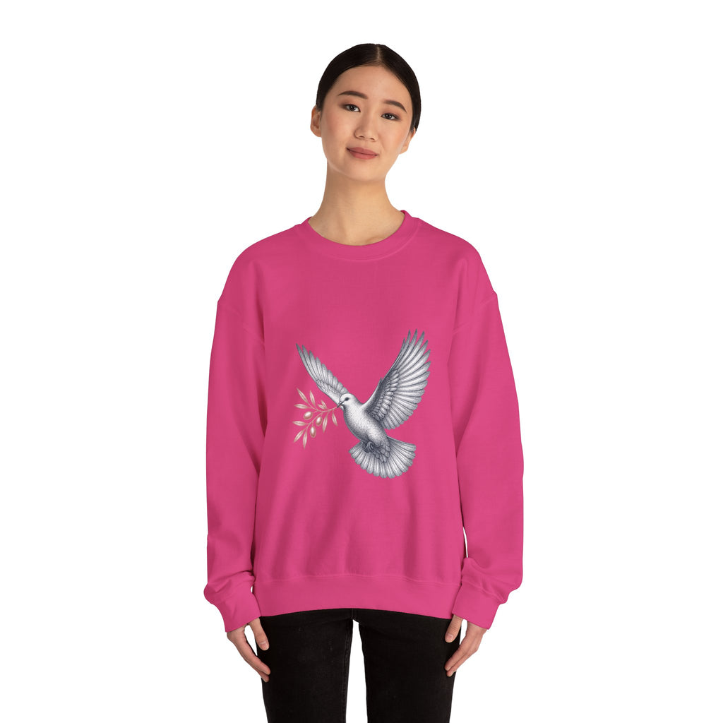 Matching Couple Sweatshirt - Wolf & Dove Matching Couple Premium Fleece Sweatshirt Vintage Art His Hers Honeymoon Gift - Design B