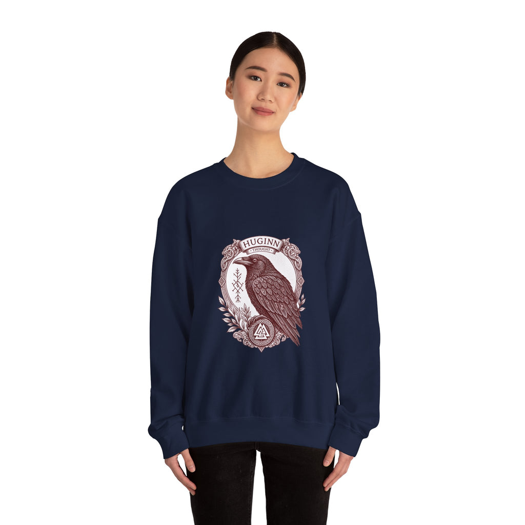 Matching Couple Sweatshirt - Huginn & Muninn Matching Couple Premium Fleece Sweatshirt Vintage Art His Hers Honeymoon Gift - Design A