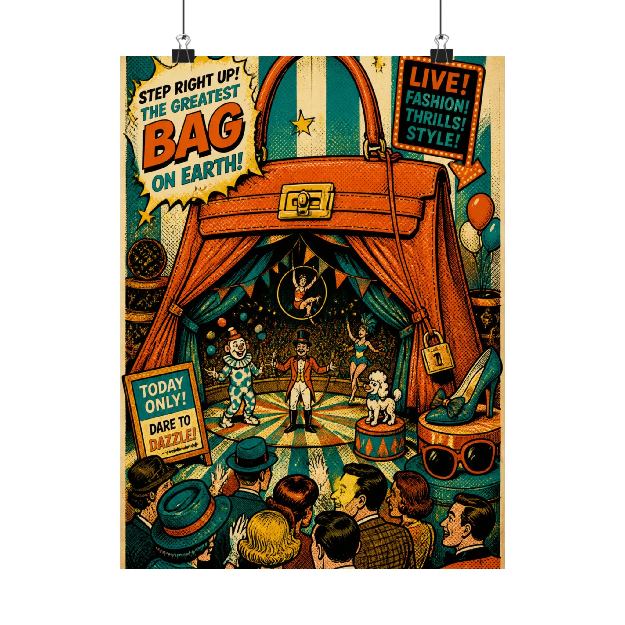 Handbag Big Top Wall Art Poster 18×24 Pop Art Living Room Decor Maximalist Print