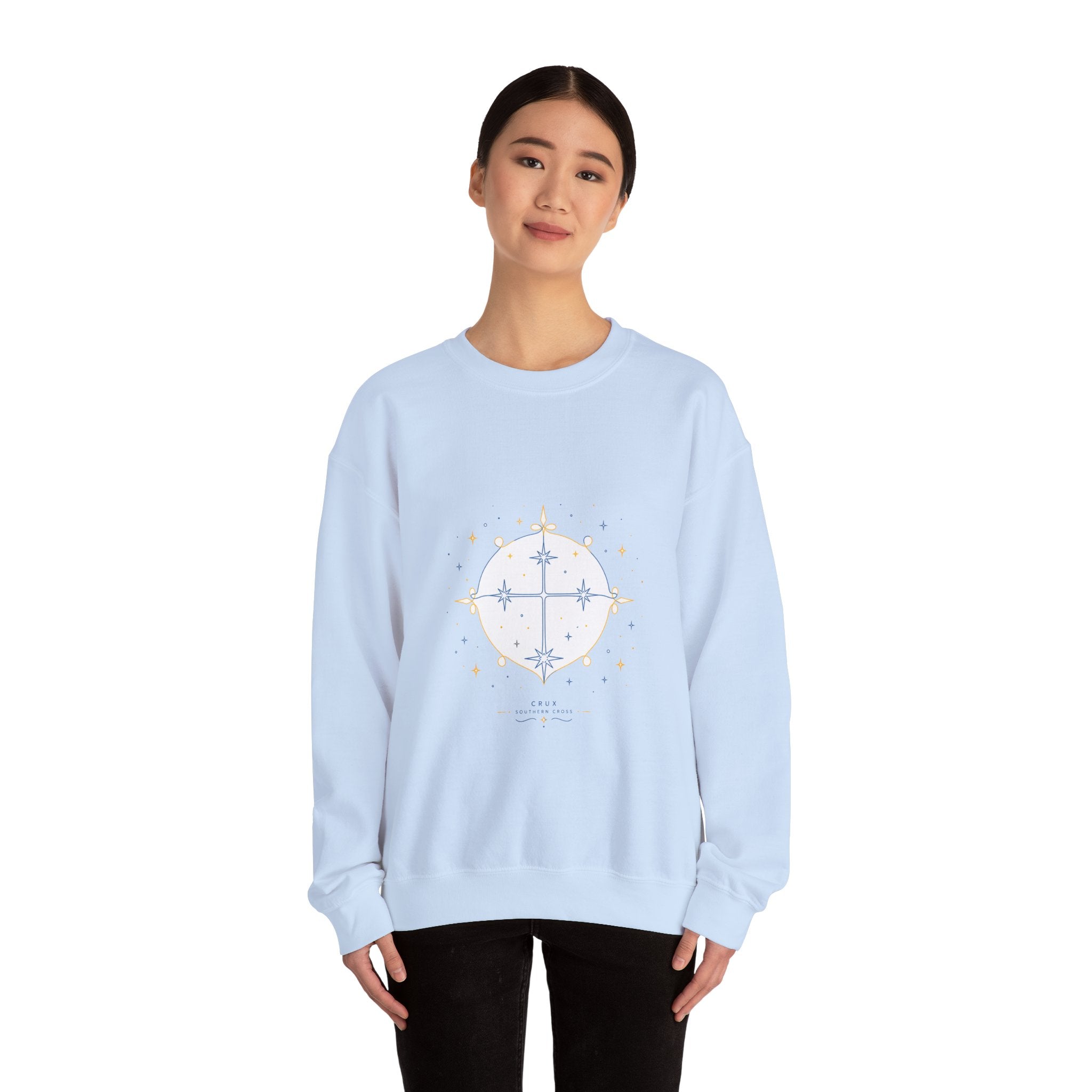 Matching Couple Sweatshirt - Aurora & Southern Cross Matching Couple Premium Fleece Sweatshirt Minimalist Art His Hers Christmas Gift - Design B