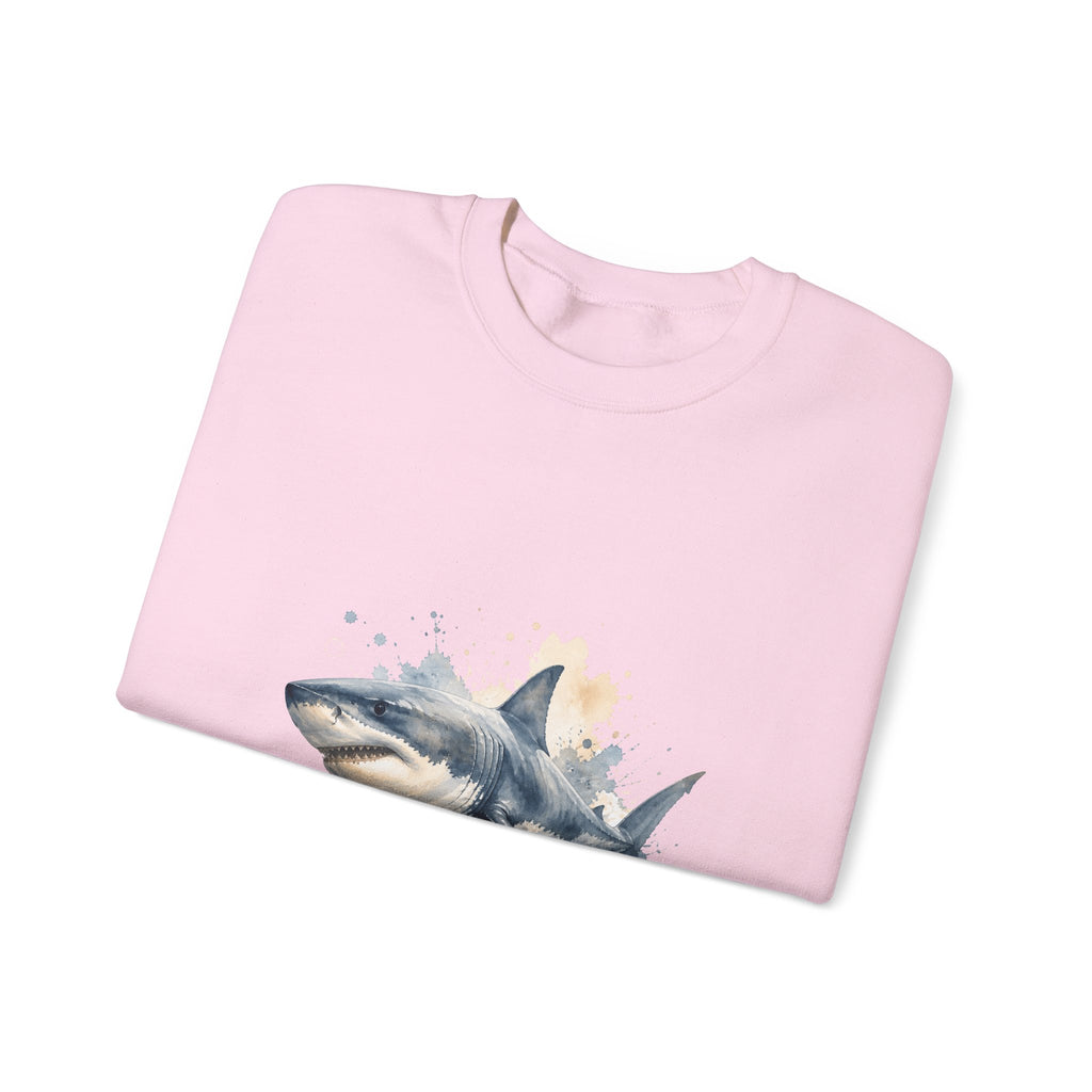 Matching Couple Sweatshirt - Shark & Dolphin Matching Couple Comfort Colors Crew Watercolor Art His Hers Birthday Gift - Design A