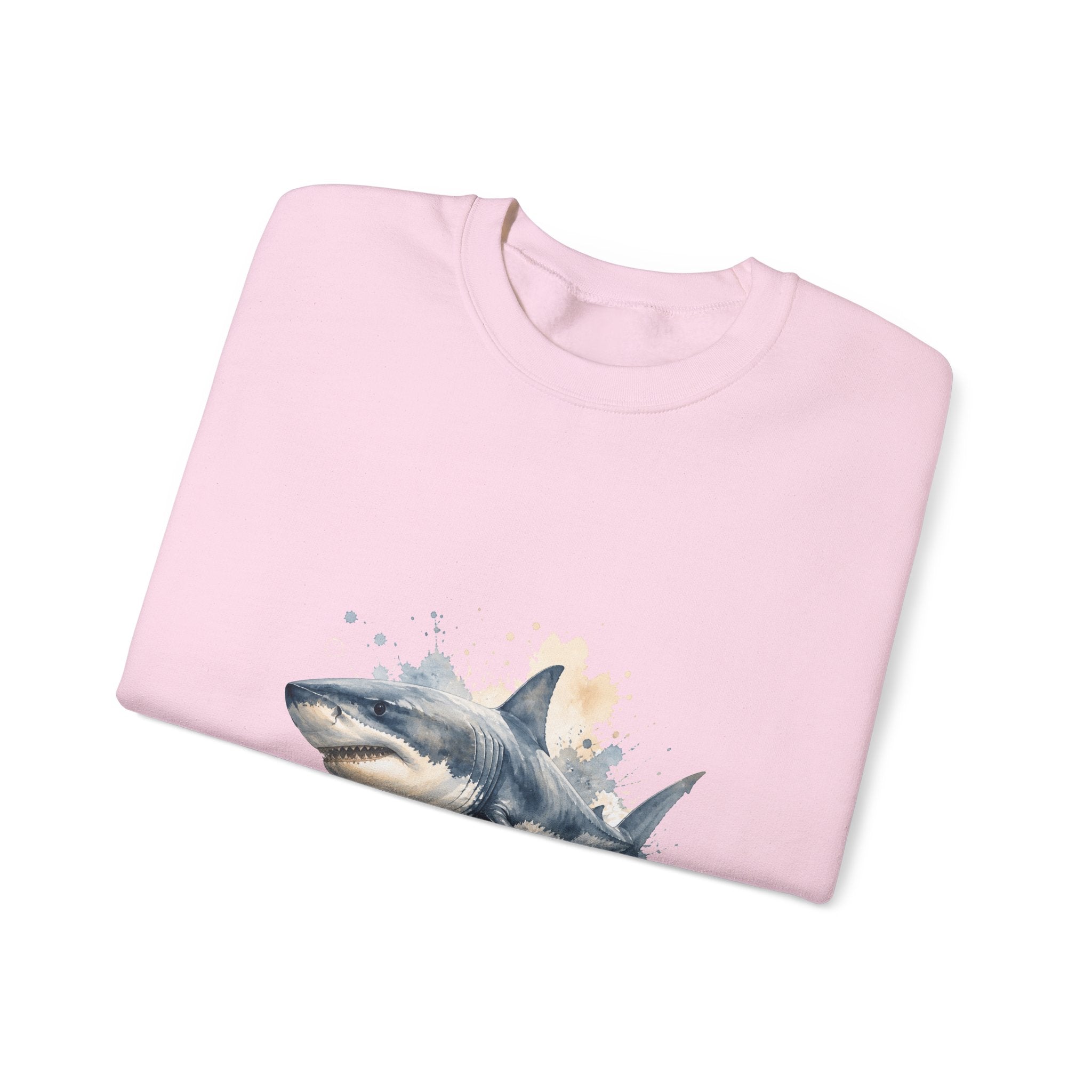 Matching Couple Sweatshirt - Shark & Dolphin Matching Couple Comfort Colors Crew Watercolor Art His Hers Birthday Gift - Design A