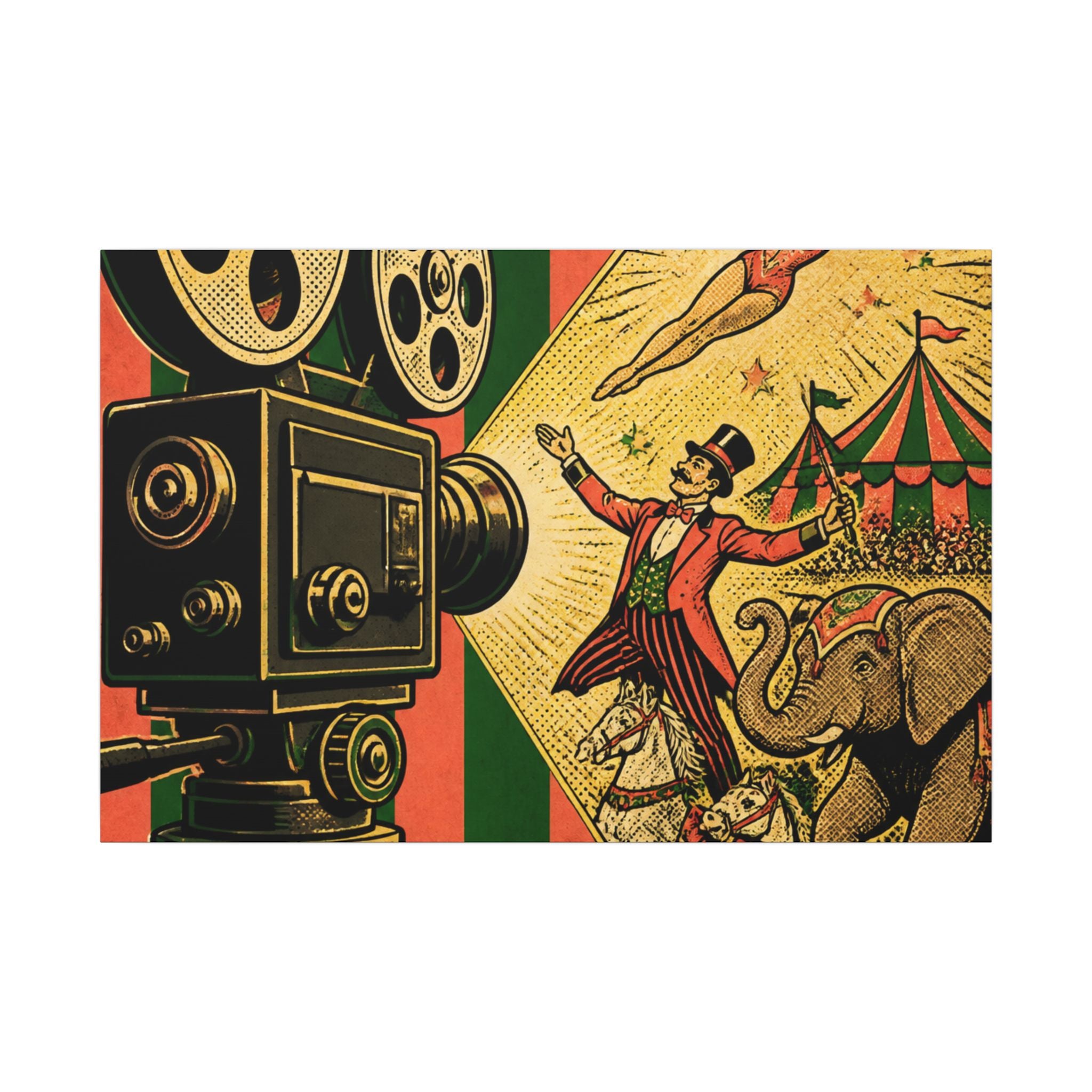 Film Camera Projector Show Wall Art Canvas 16×20 Pop Art Living Room Decor Maximalist Print