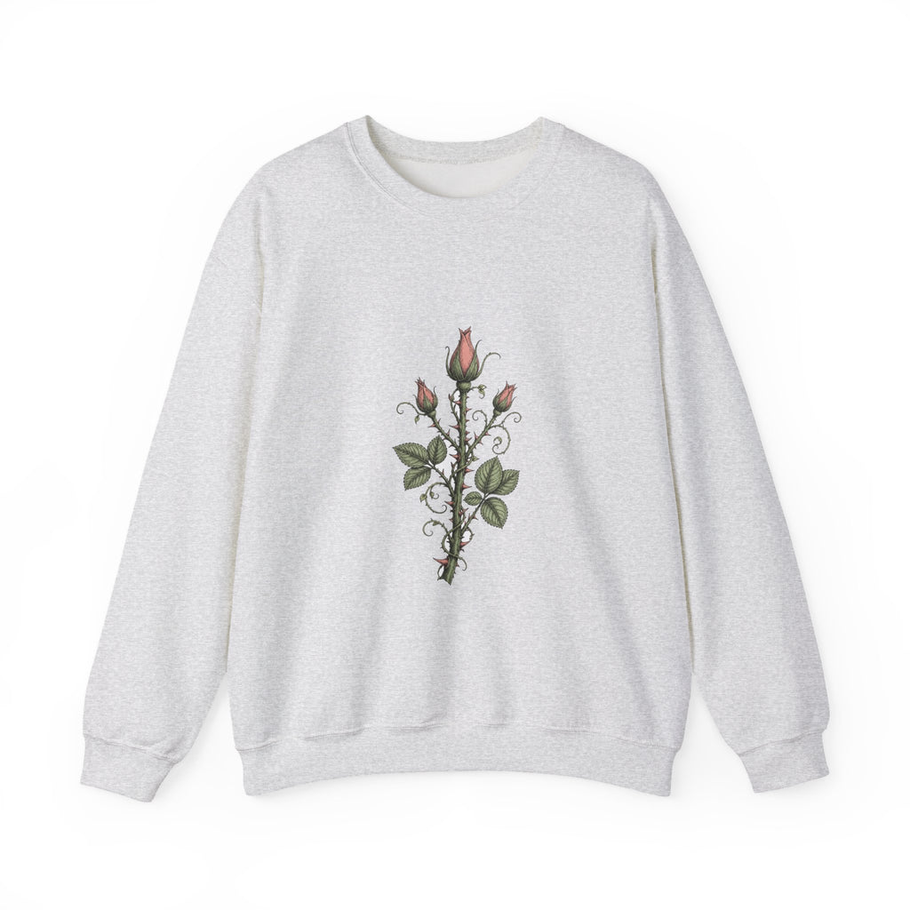 Matching Couple Sweatshirt - Rose & Thorn Matching Couple Comfort Colors Crew Hand-Drawn Art His Hers Anniversary Gift - Design B