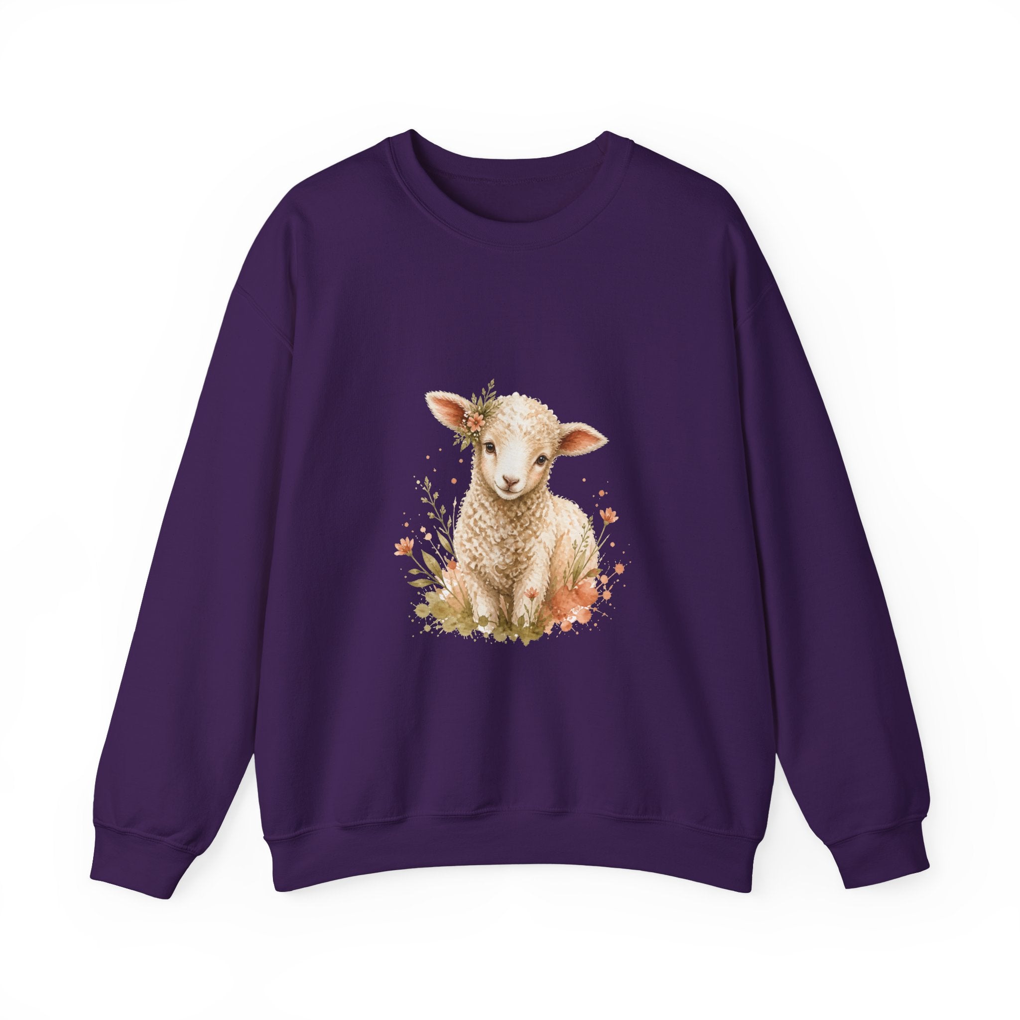 Matching Couple Sweatshirt - Lion & Lamb Matching Couple Comfort Colors Crew Watercolor Art His Hers Birthday Gift - Design B