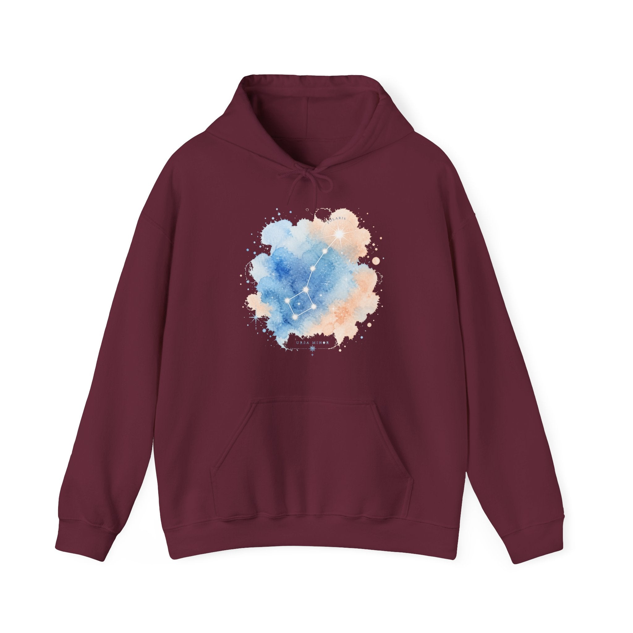 Matching Couple Sweatshirt - Big & Little Dipper Matching Couple Hooded Sweatshirt Watercolor Art His Hers Engagement Gift - Design B
