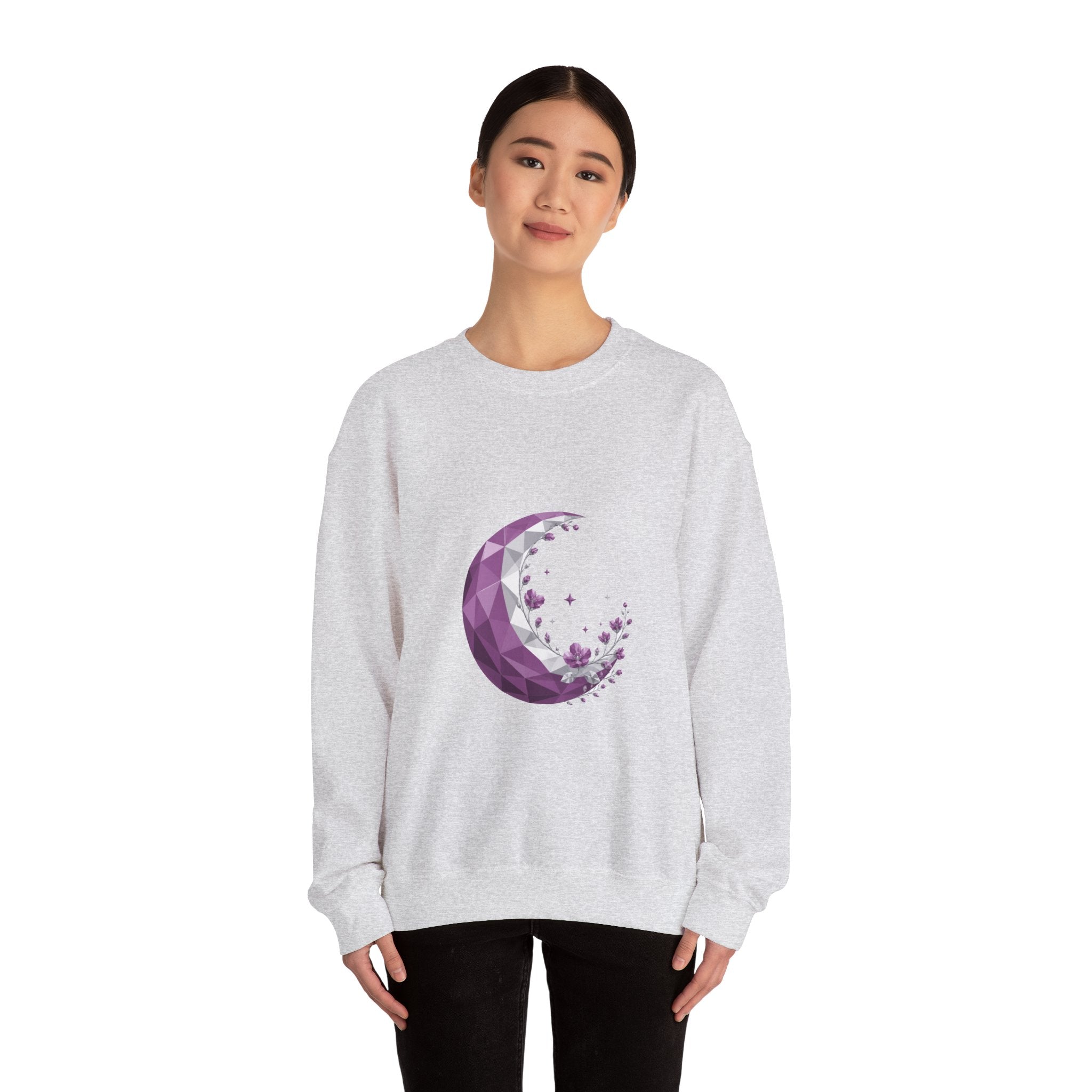 Matching Couple Sweatshirt - Waxing & Waning Moon Matching Couple Premium Fleece Sweatshirt Geometric Art His Hers Love Gift - Design A