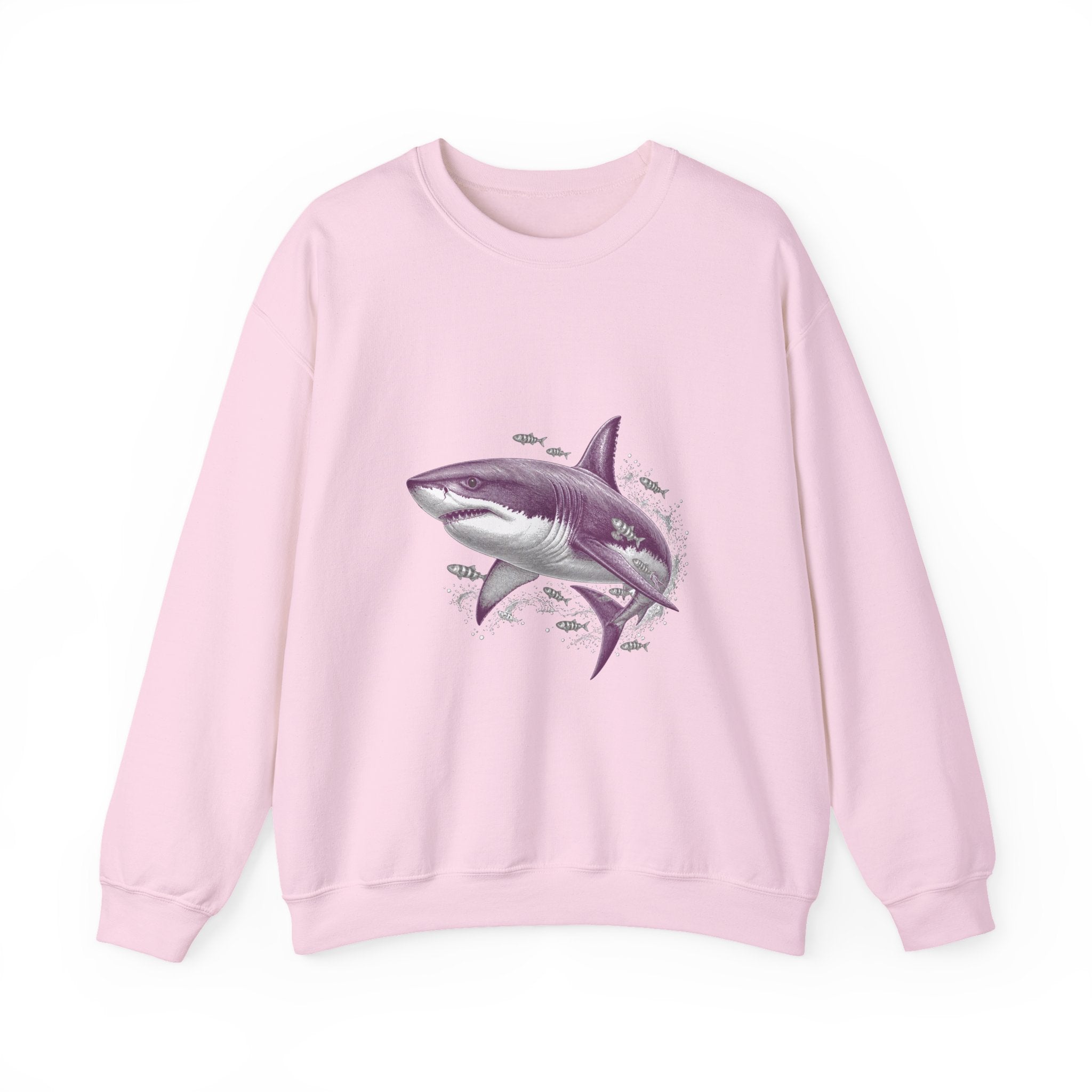 Matching Couple Sweatshirt - Shark & Dolphin Matching Couple Comfort Colors Crew Vintage Art His Hers Honeymoon Gift - Design A
