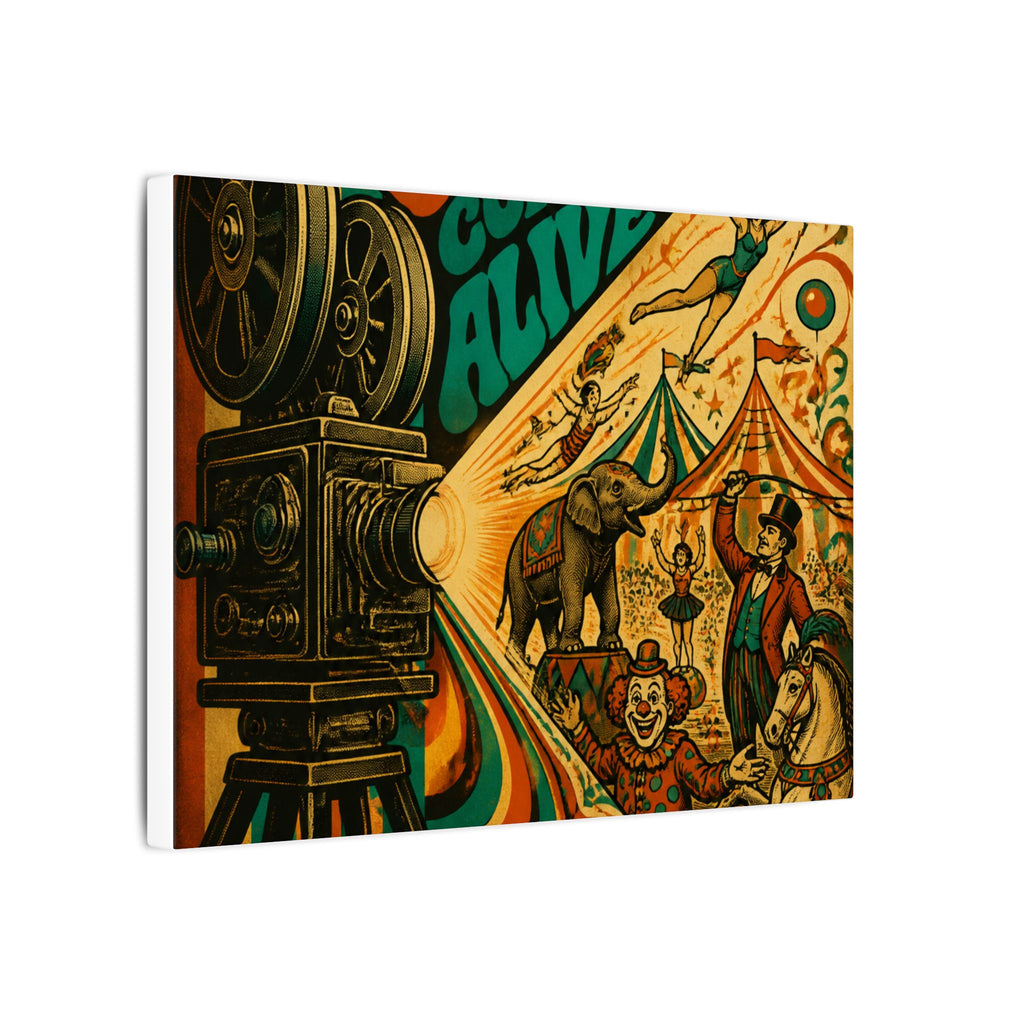Film Camera Projector Show Wall Art Canvas 16×20 Psychedelic Cafe Decor Maximalist Print