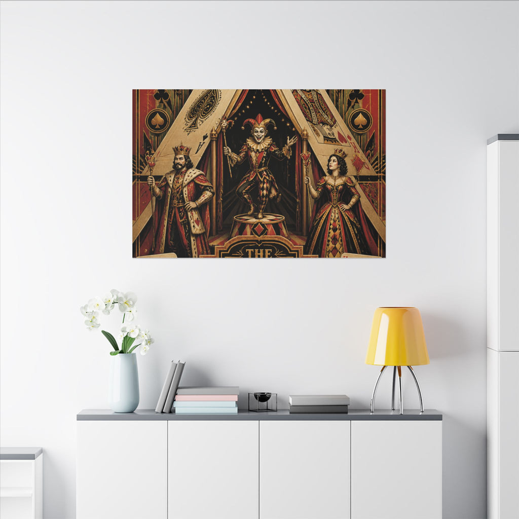 Playing Cards Tent Wall Art Canvas 16×20 Art Deco Entryway Decor Maximalist Print