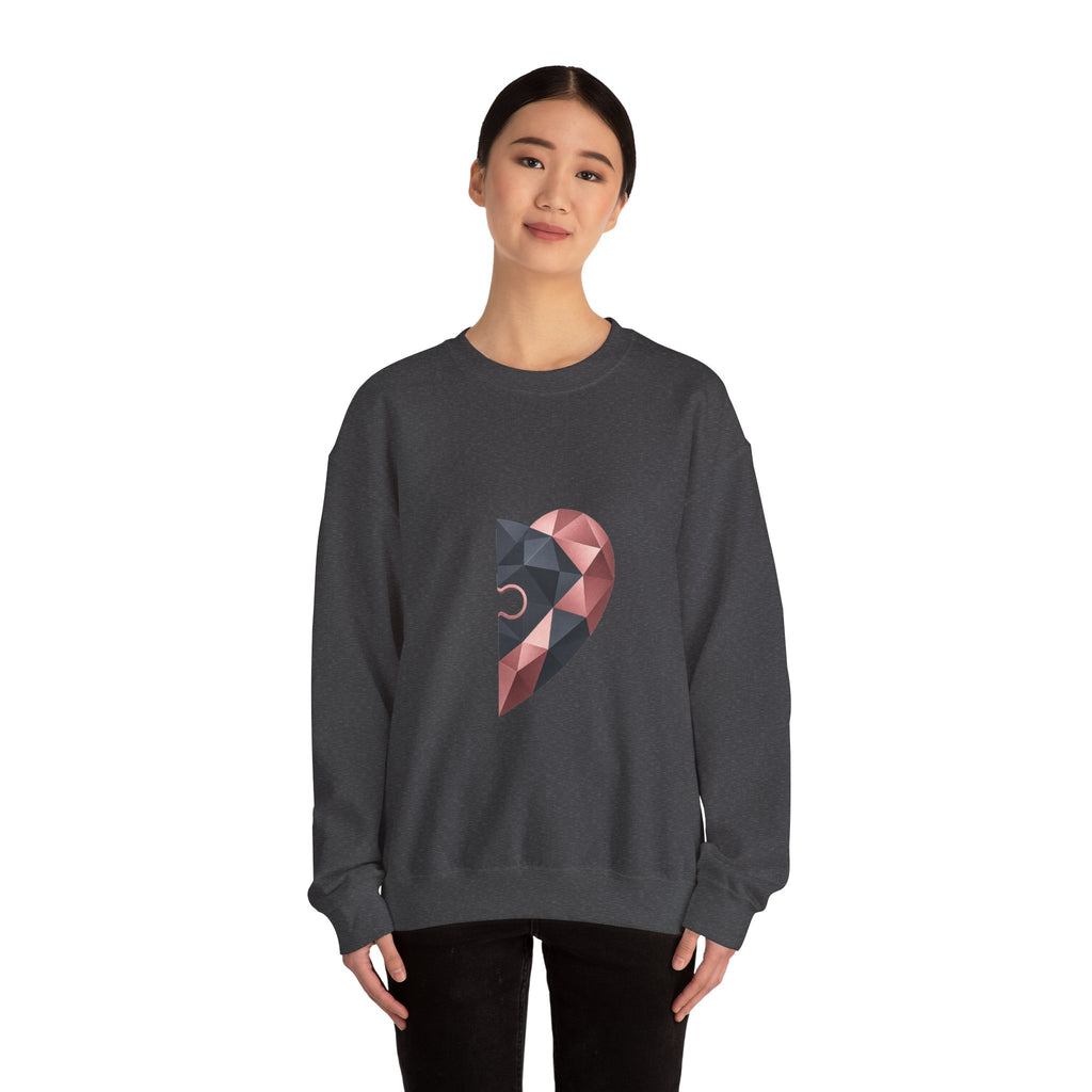 Matching Couple Sweatshirt - Puzzle Pieces Matching Couple Comfort Colors Crew Geometric Art His Hers Love Gift - Design B