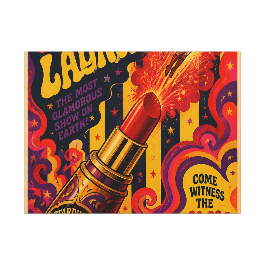 Lipstick Cannon Wall Art Canvas 24×36 Psychedelic Dining Room Decor Maximalist Print
