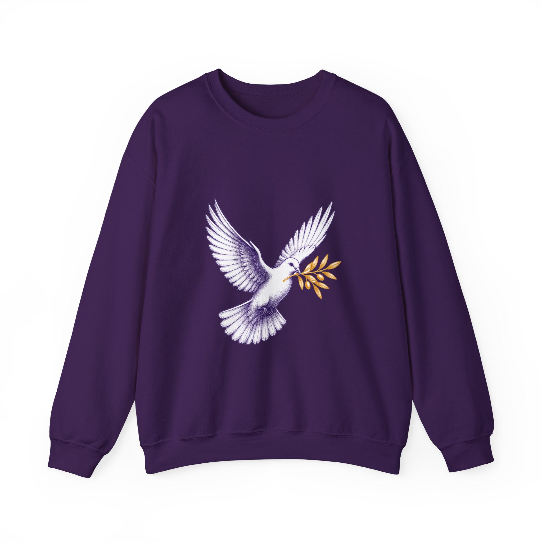 Matching Couple Sweatshirt - Wolf & Dove Matching Couple Crewneck Sweatshirt Hand-Drawn Art His Hers Best Friend Gift - Design B