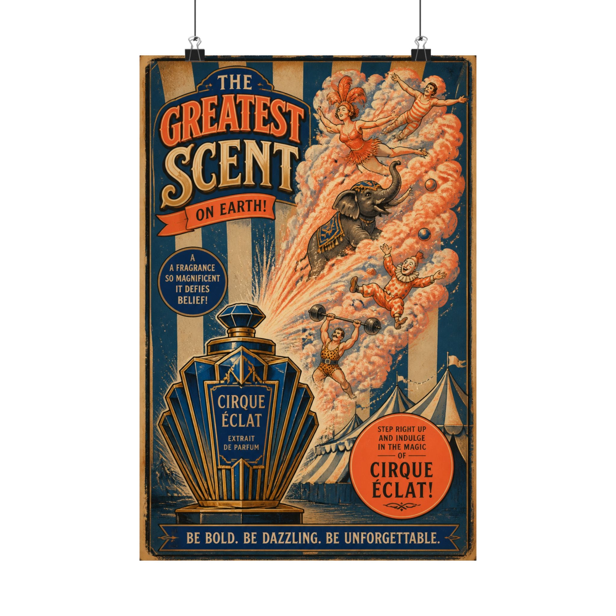 Perfume Bottle Fountain Wall Art Poster 18×24 Vintage Circus Kitchen Decor Maximalist Print