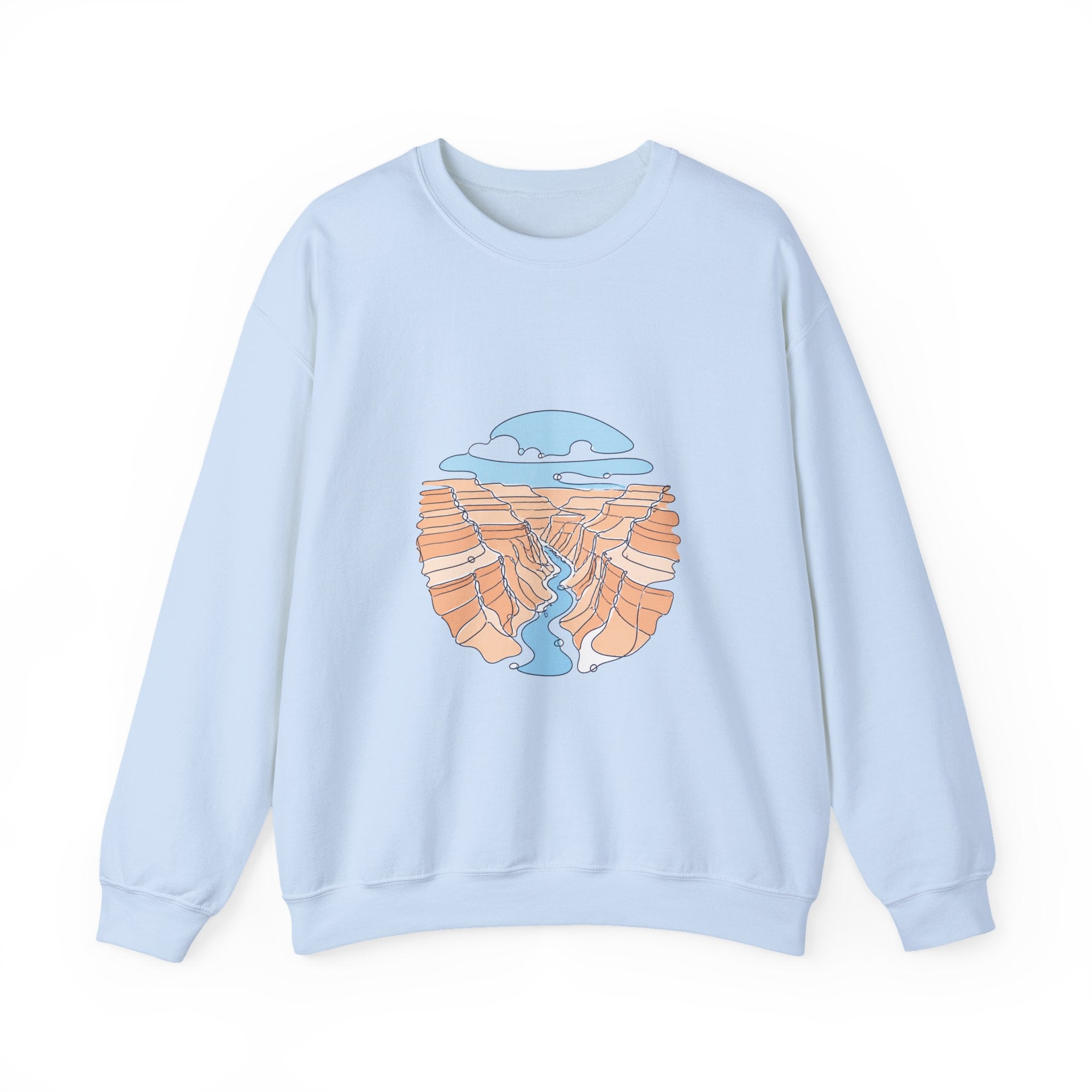 Matching Couple Sweatshirt - Lavender Fields & Canyon Matching Couple Comfort Colors Crew Minimalist Art His Hers Christmas Gift - Design B