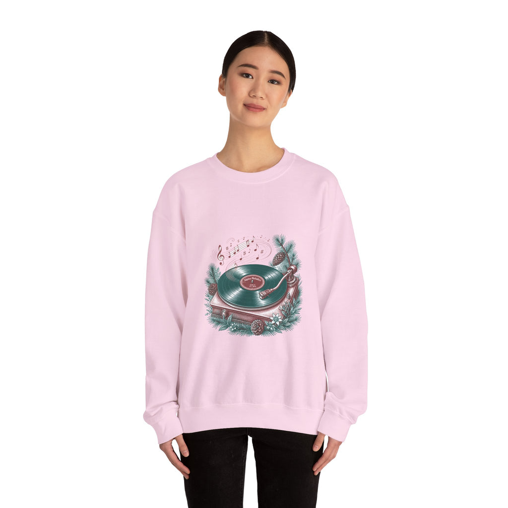 Matching Couple Sweatshirt - Vinyl & Cassette Matching Couple Crewneck Sweatshirt Vintage Art His Hers Wedding Gift - Design A