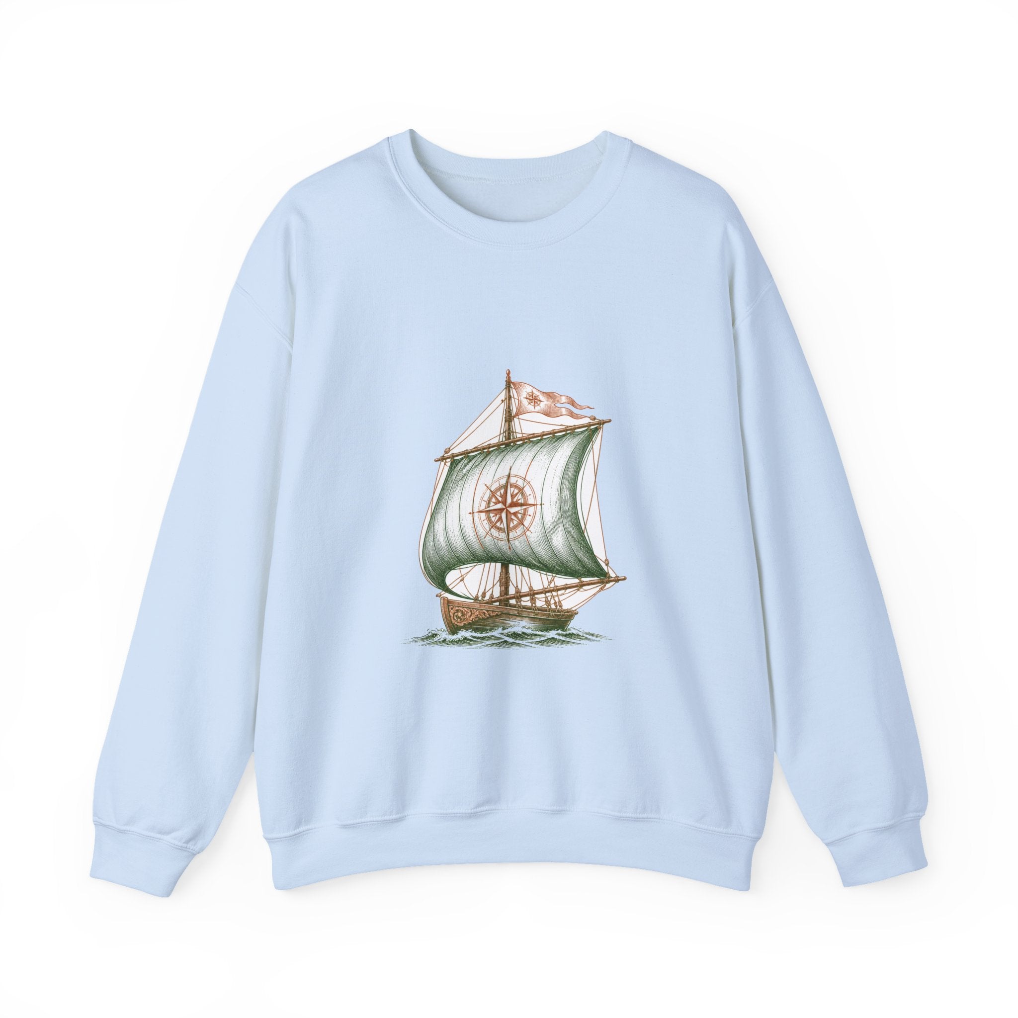 Matching Couple Sweatshirt - Anchor & Sail Matching Couple Crewneck Sweatshirt Vintage Art His Hers Wedding Gift - Design B