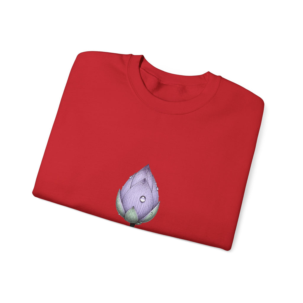 Matching Couple Sweatshirt - Open & Closed Lotus Matching Couple Crewneck Sweatshirt Hand-Drawn Art His Hers Best Friend Gift - Design B