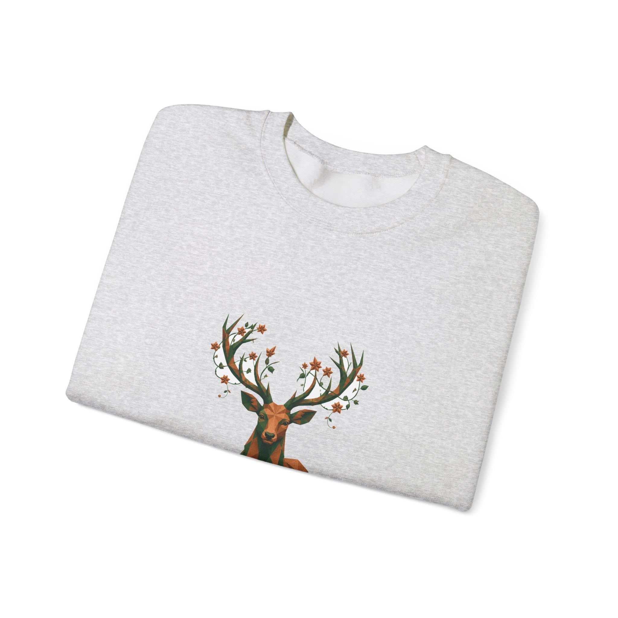 Matching Couple Sweatshirt - Bear & Deer Matching Couple Crewneck Sweatshirt Geometric Art His Hers Couple Gift - Design B