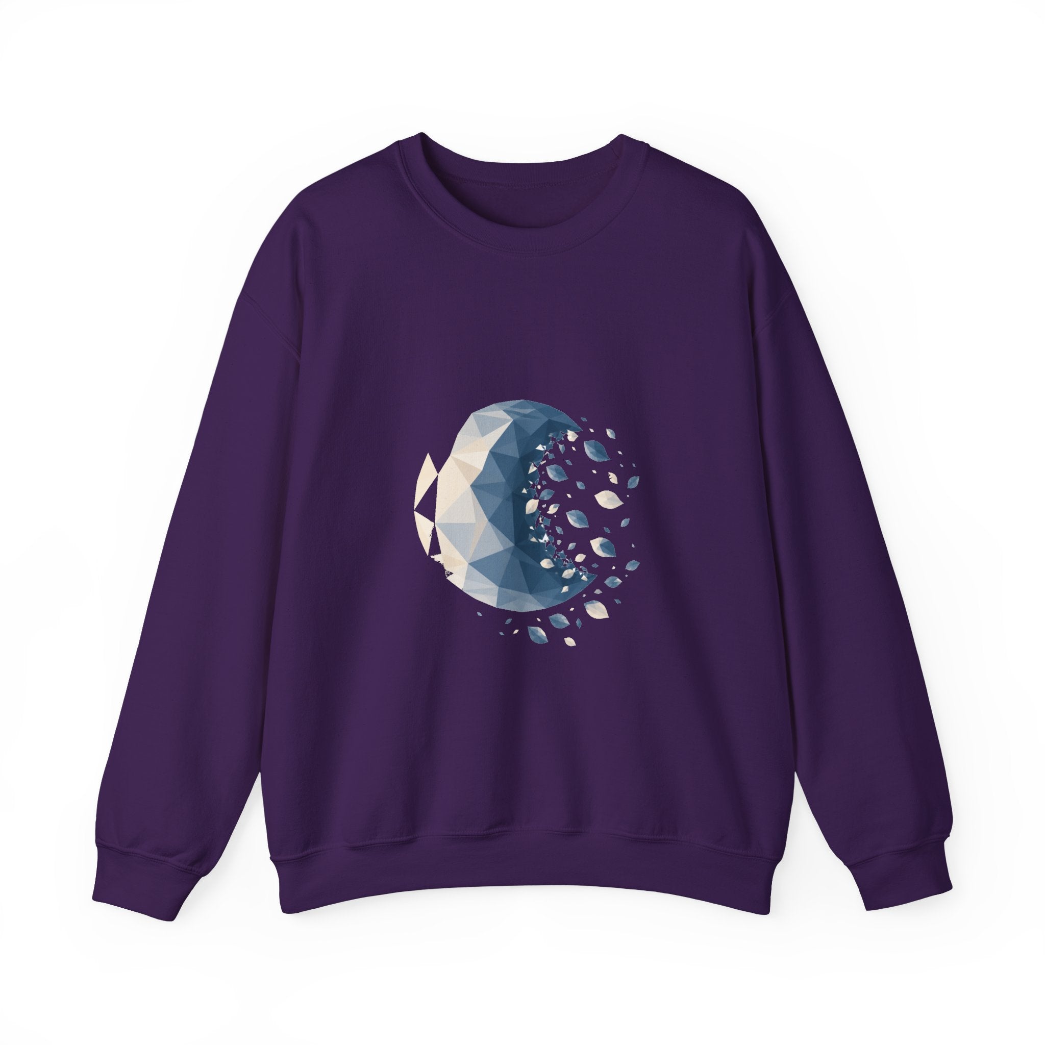 Matching Couple Sweatshirt - Waxing & Waning Moon Matching Couple Comfort Colors Crew Geometric Art His Hers Love Gift - Design B