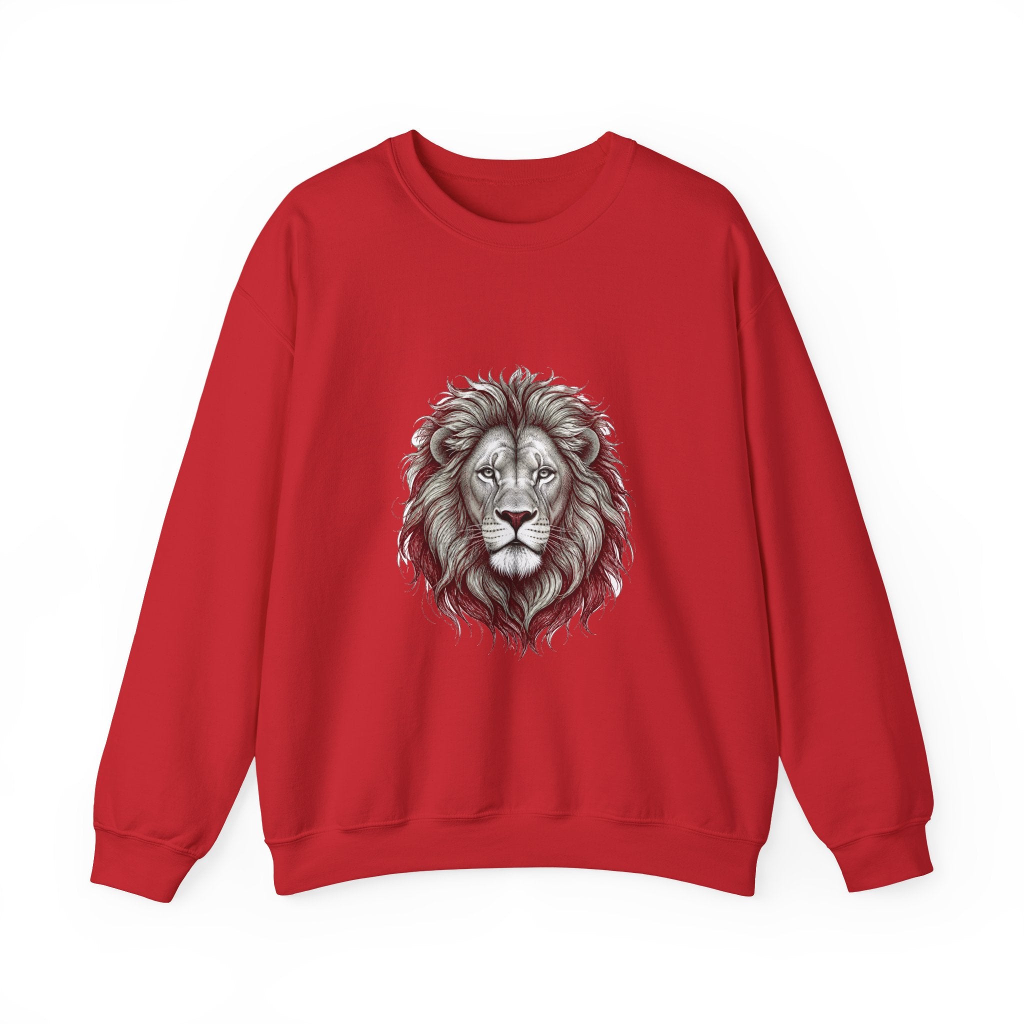 Matching Couple Sweatshirt - Lion & Lamb Matching Couple Crewneck Sweatshirt Hand-Drawn Art His Hers Best Friend Gift - Design A