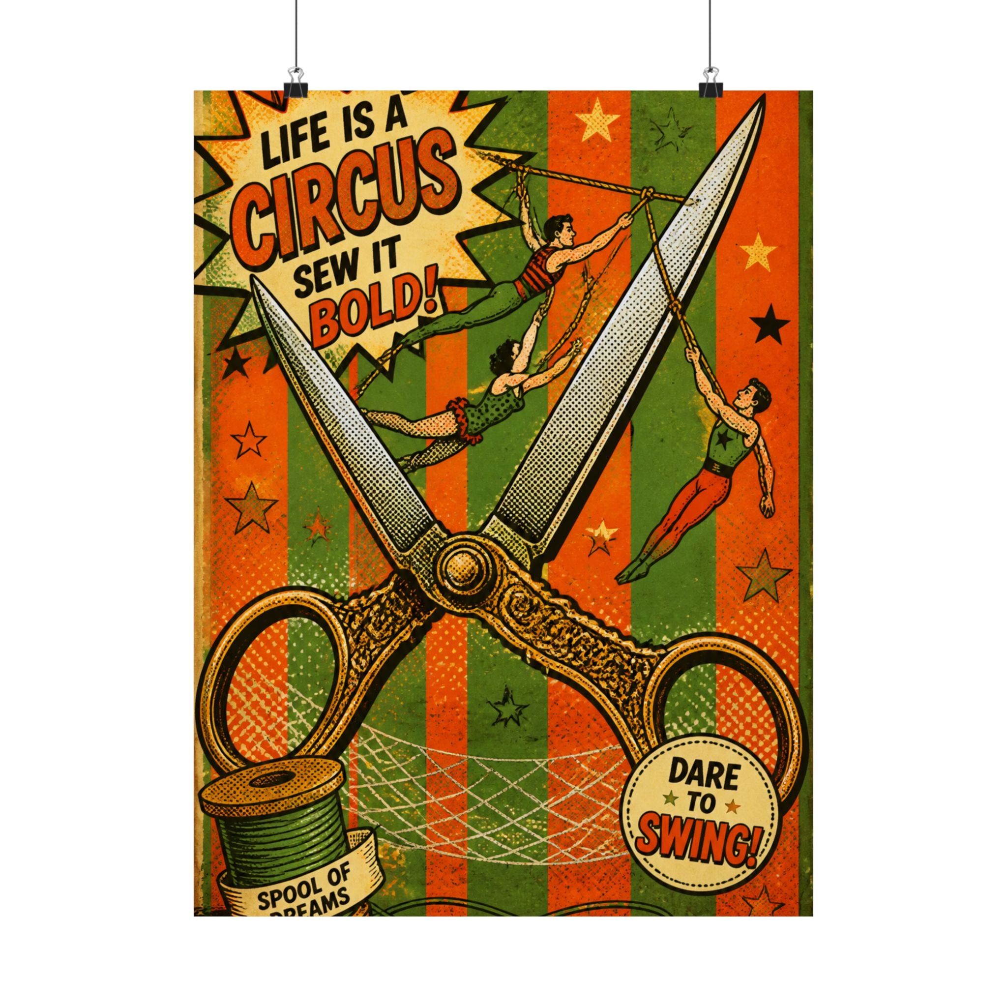 Giant Scissors Trapeze Wall Art Poster 24×36 Pop Art Restaurant Decor Maximalist Print