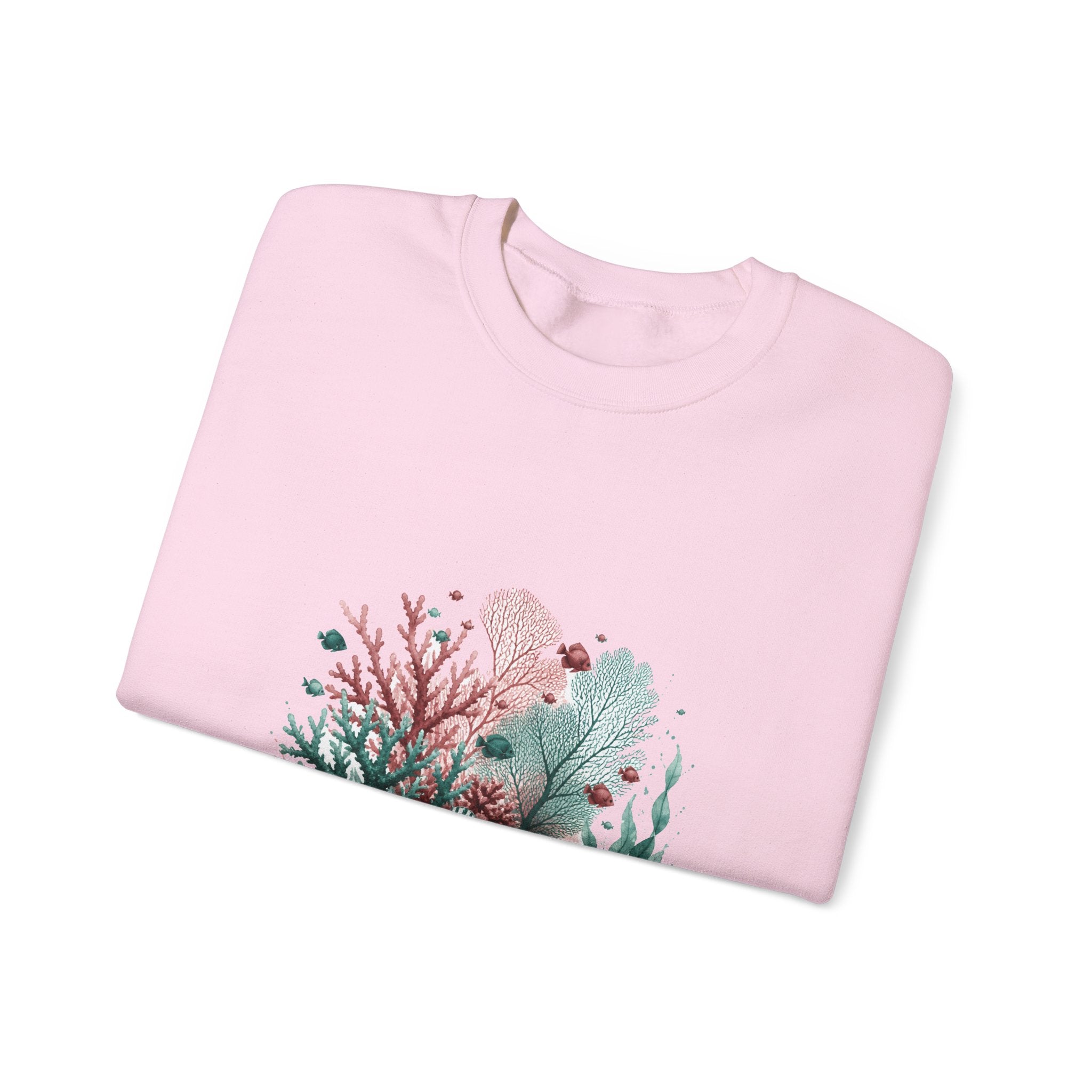 Matching Couple Sweatshirt - Coral Reef & Deep Sea Matching Couple Premium Fleece Sweatshirt Watercolor Art His Hers Birthday Gift - Design A