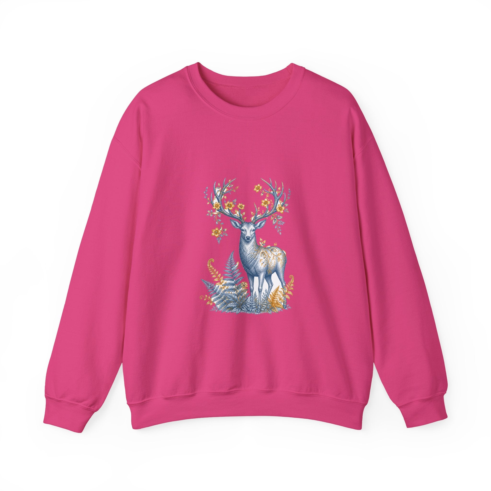 Matching Couple Sweatshirt - Bear & Deer Matching Couple Crewneck Sweatshirt Vintage Art His Hers Wedding Gift - Design B